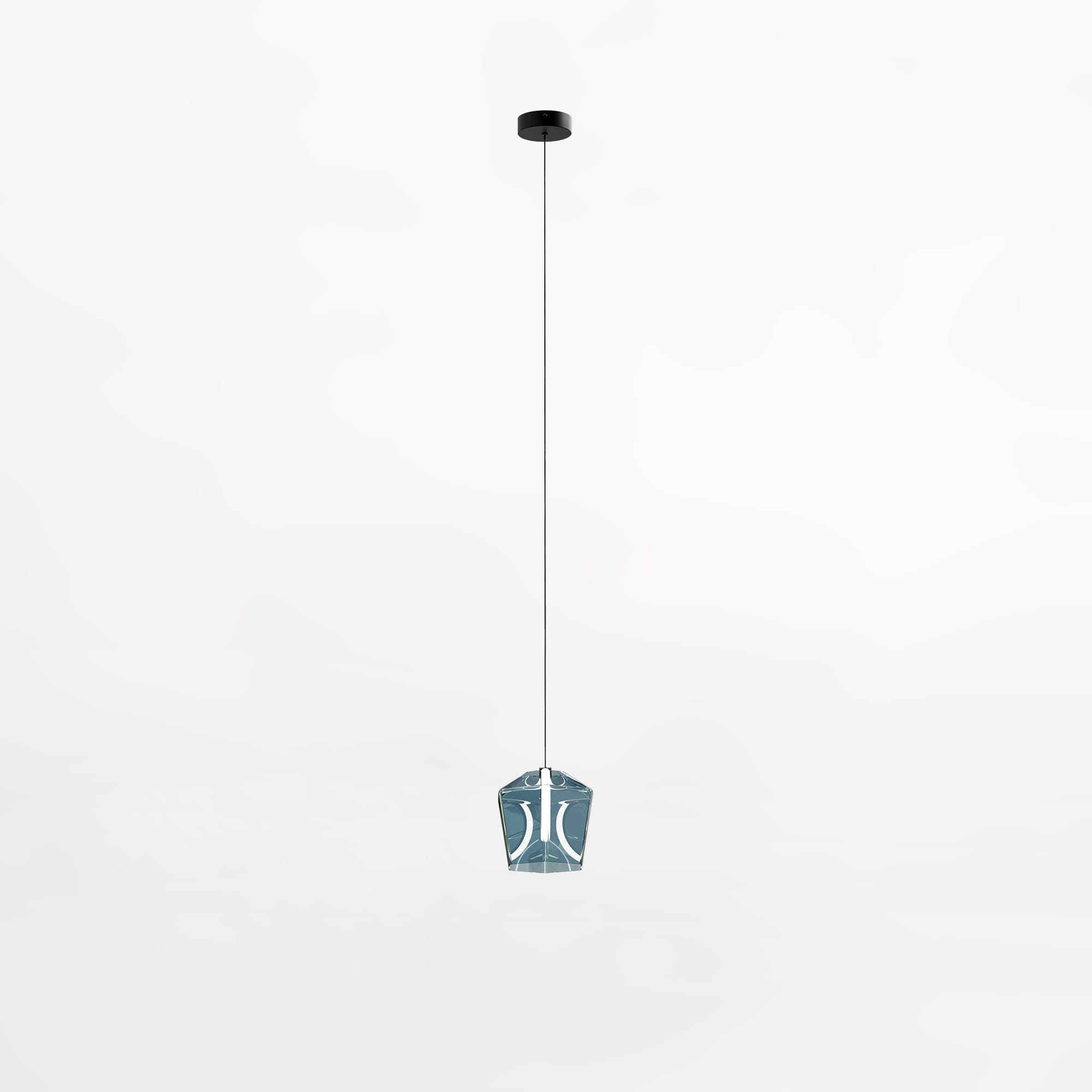 Zuma Line Colore lampa wisząca 1x6 W czarna-przezroczysta-niebieska MD3350-1BL/B