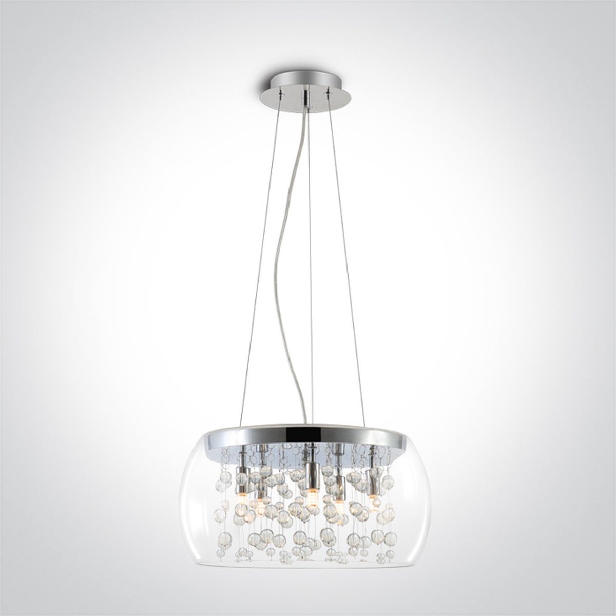 One Light Fotoni Z lampa wisząca 5x9W chrom/szkło 63166P