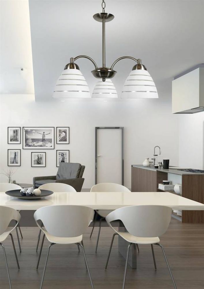 Candellux Uli lampa wiszącą 3x60W biała/satyna 33-66152