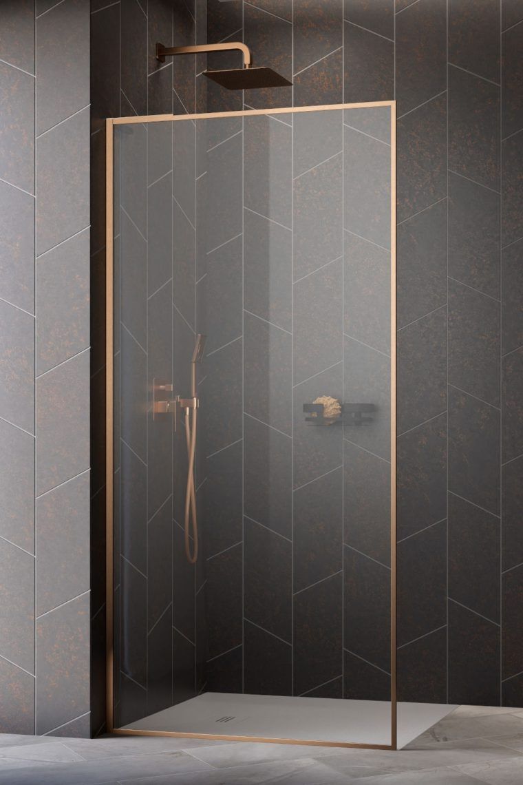 Radaway Modo F Brushed Copper II ścianka prysznicowa 120 cm miedź szczotkowana/szkło przezroczyste 10419124-93-01L