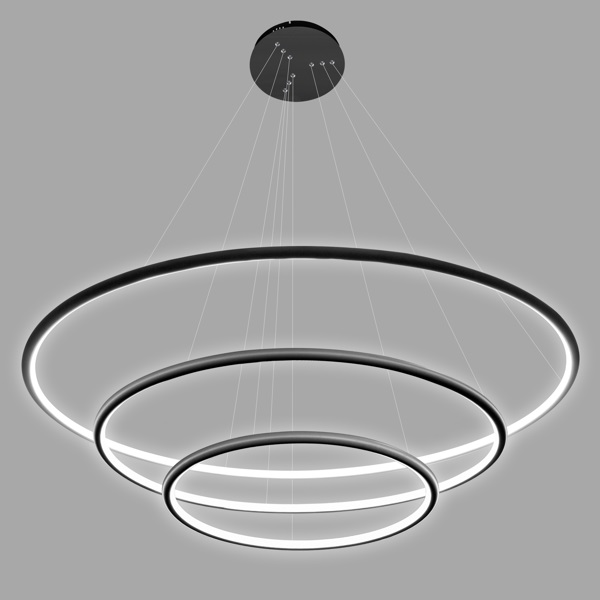 Altavola Design Ledowe Okręgi lampa wisząca 99W czarna LA075/P_80_in_4k_black