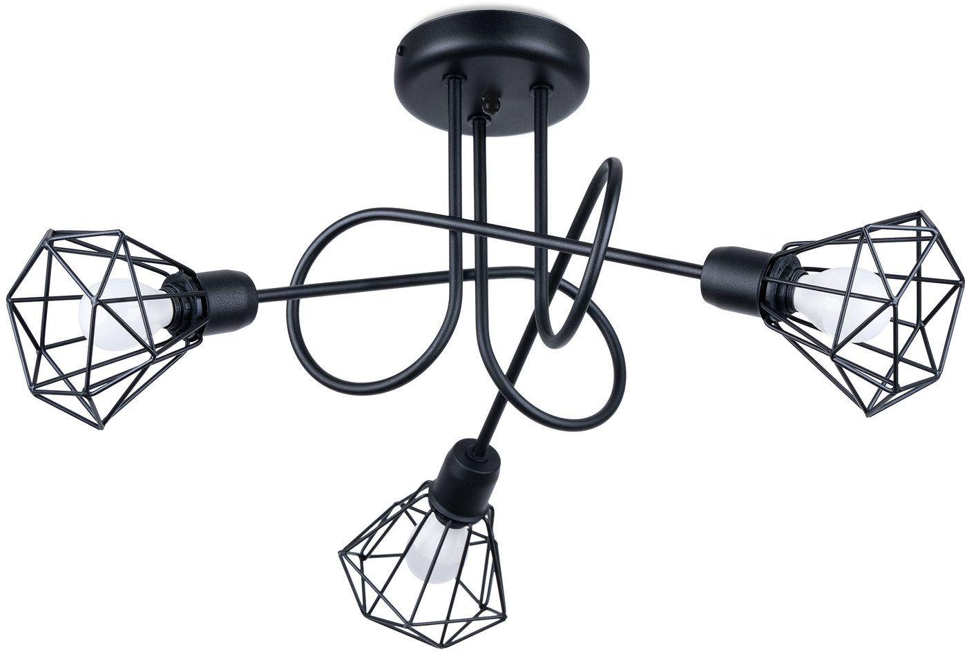 Sollux Lighting Artemis lampa podsufitowa 3x40W czarna SL.1109