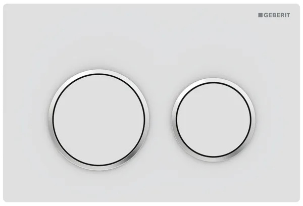 Geberit Omega20 przycisk spłukujący do WC chrom błyszczący-biały 115.085.JT.1