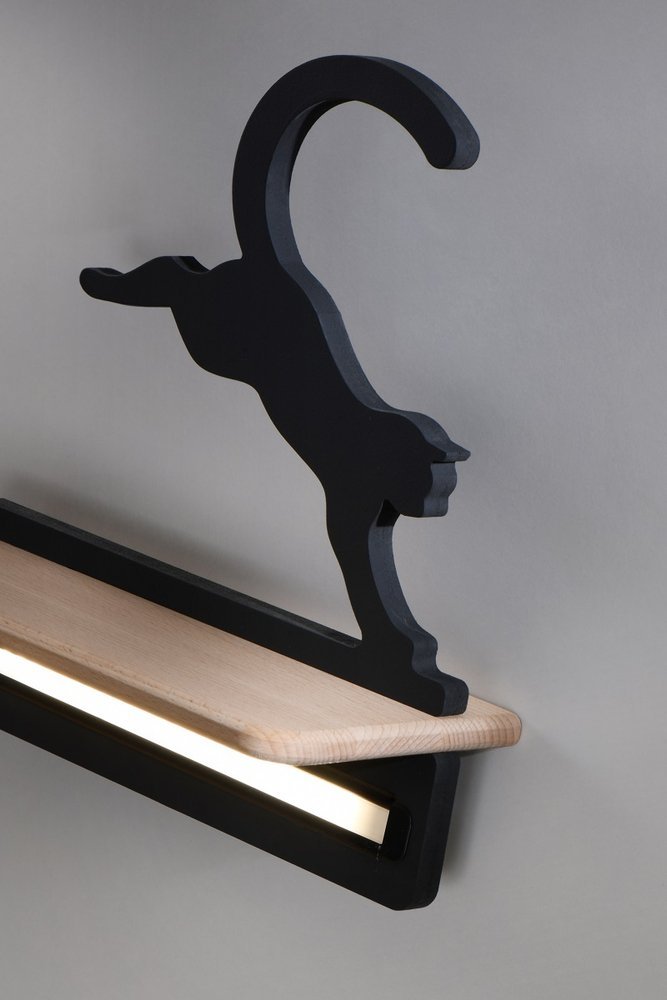 Candellux Cat kinkiet 1x5W LED czarny/drewno 21-75635