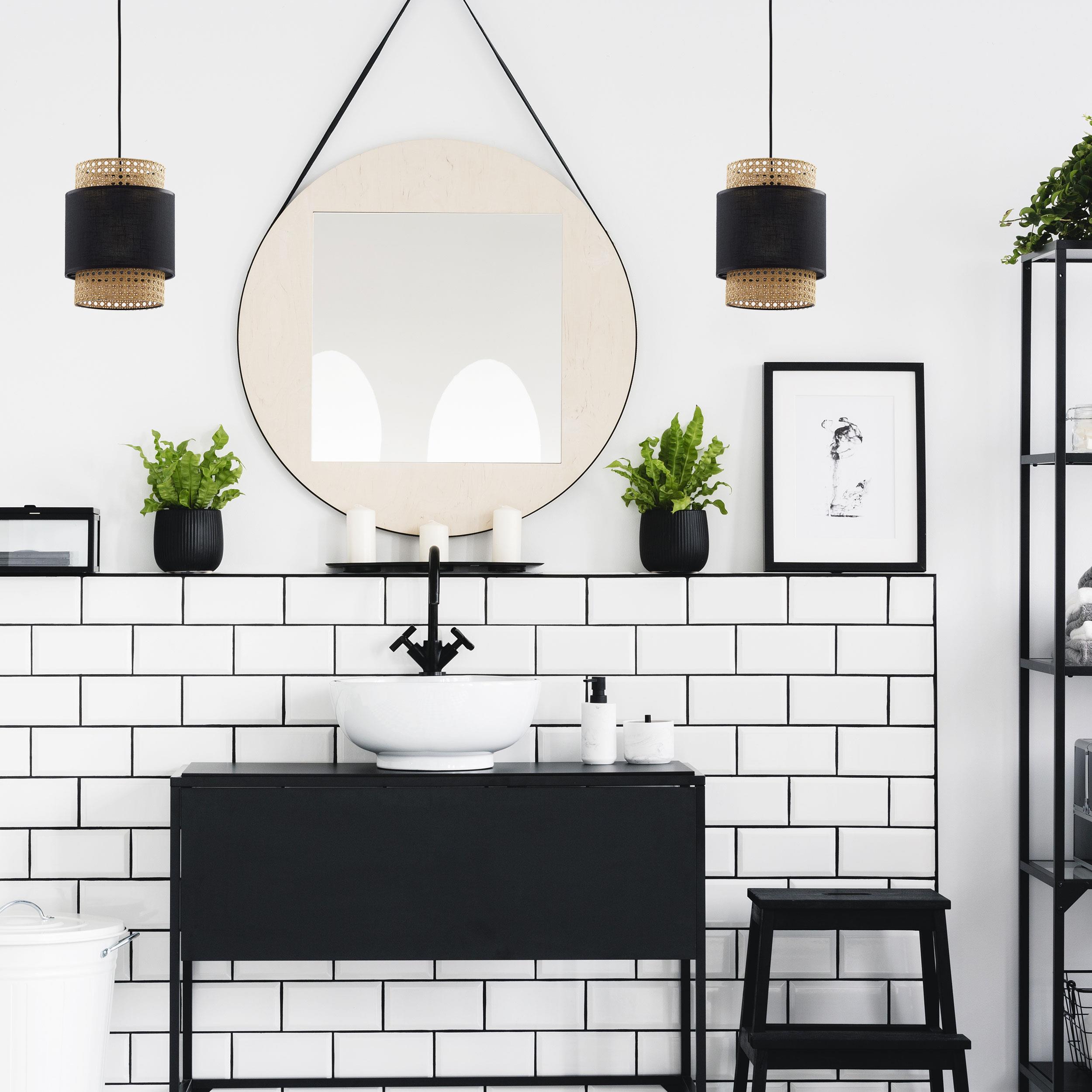 TK Lighting Boho Black lampa wisząca 1x15W czarny/beżowy 6540 - Wysyłka w 24h