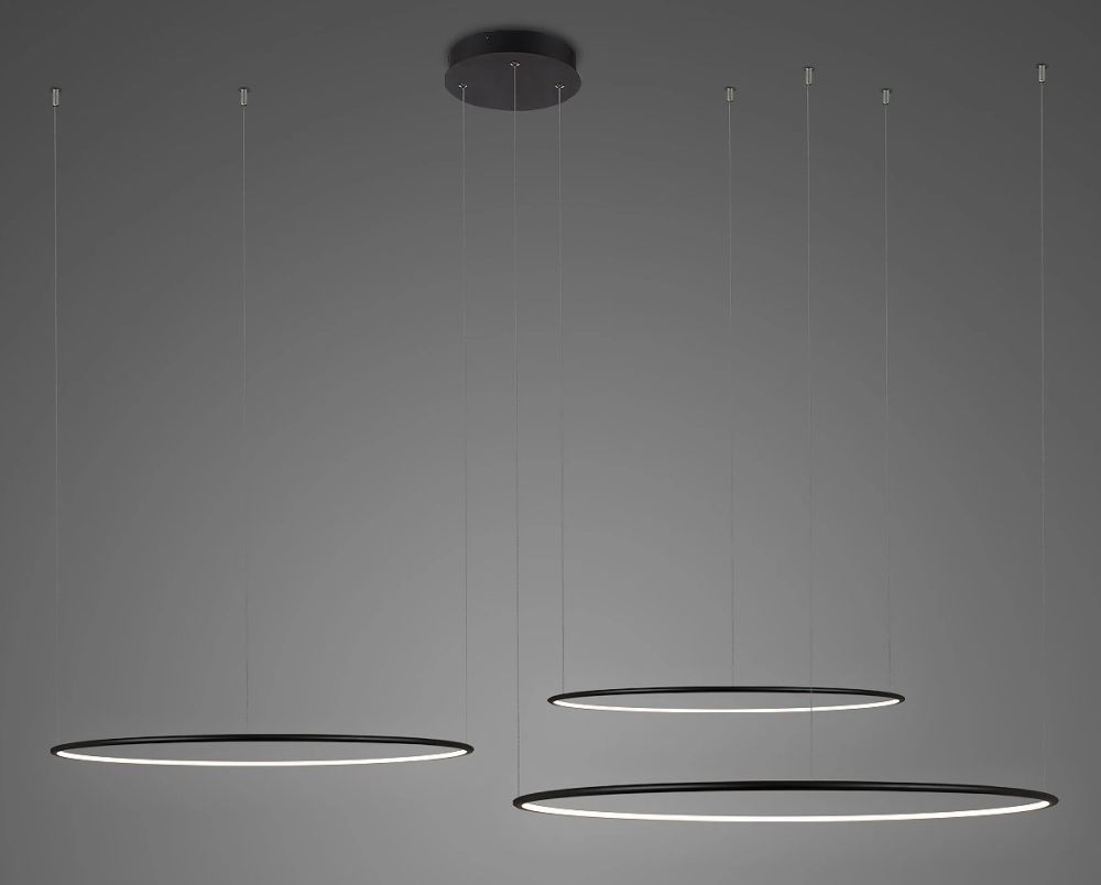 Altavola Design Ledowe Okręgi lampa wisząca 113W LED czarny LA075/CO3_120_in_3k_black
