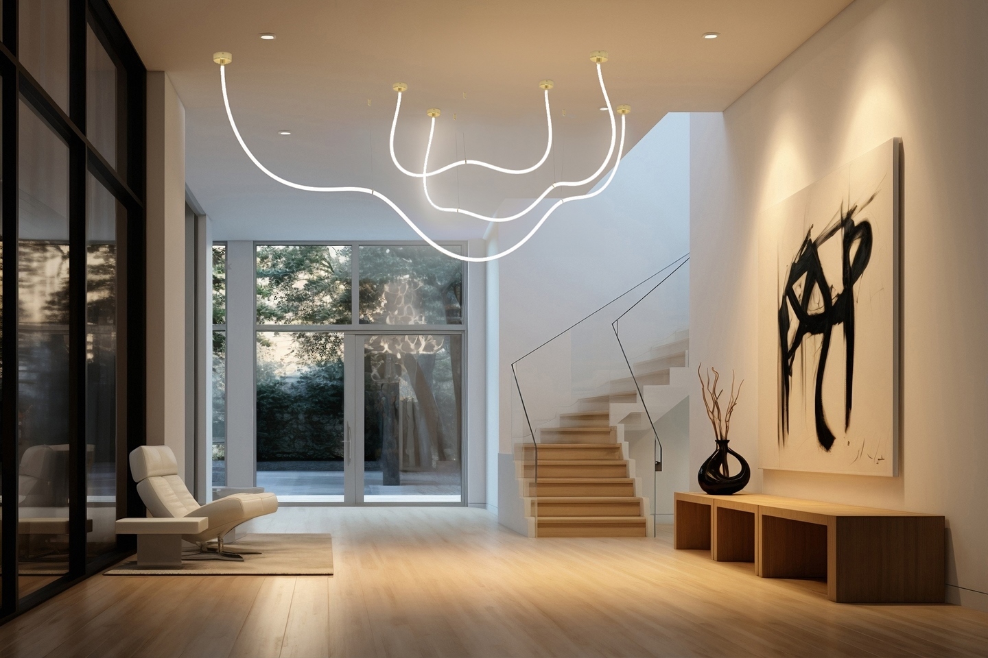 Moosee Lasso lampa wisząca 1x45 W biała-złota MSE1501100442