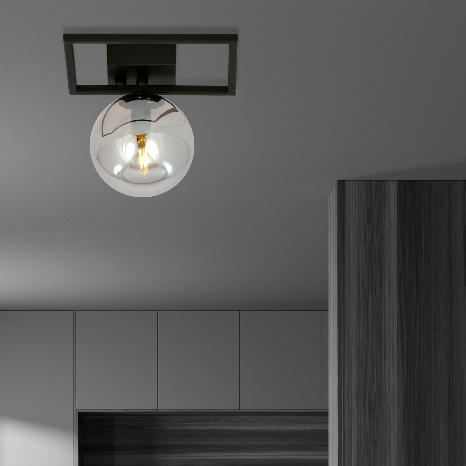 Emibig Imago lampa podsufitowa 1x10 W czarna-grafitowa 1131/1E
