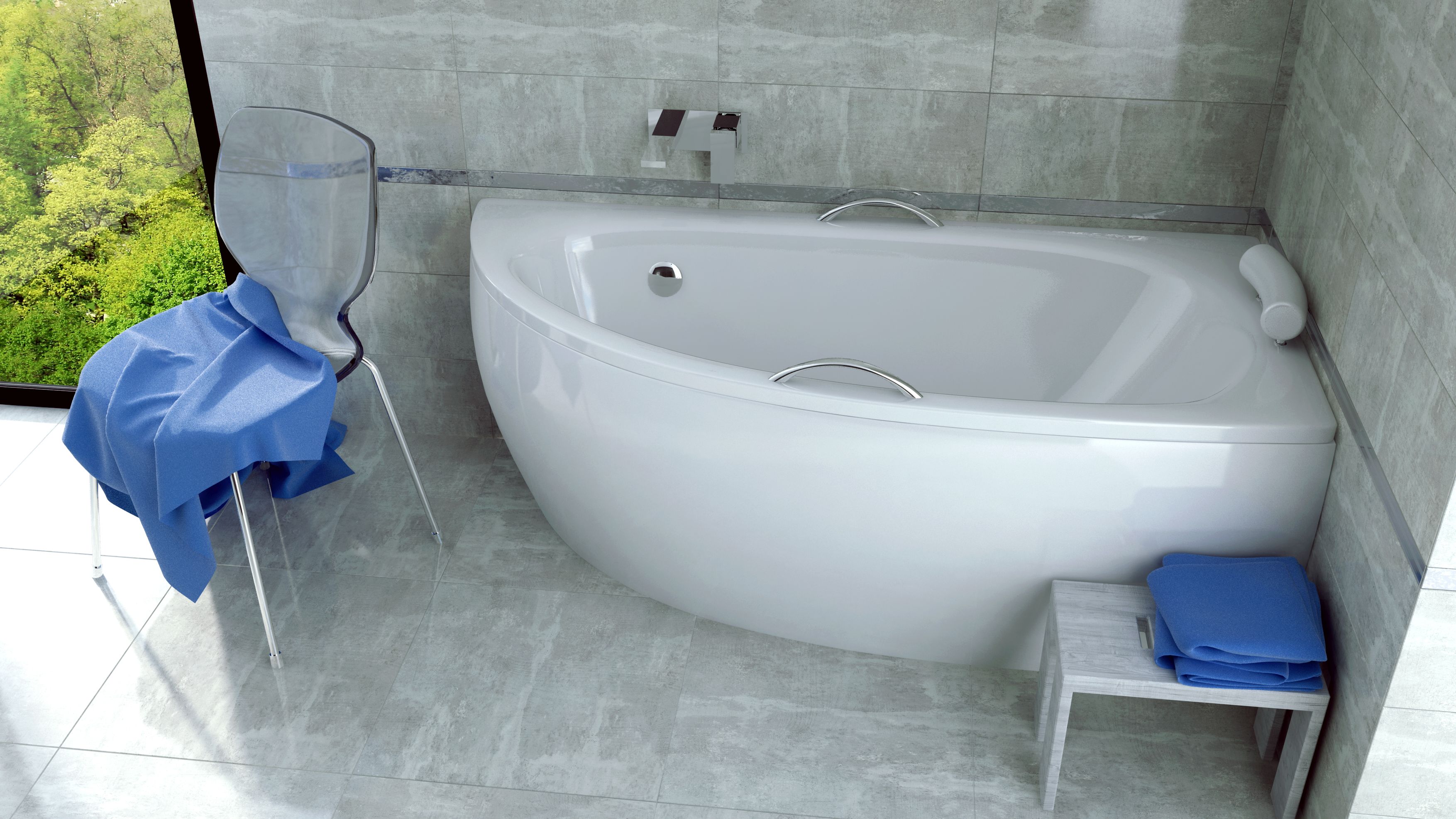 Besco Milena Premium wanna narożna 150x70 cm prawa biała #WAM-150-NP$