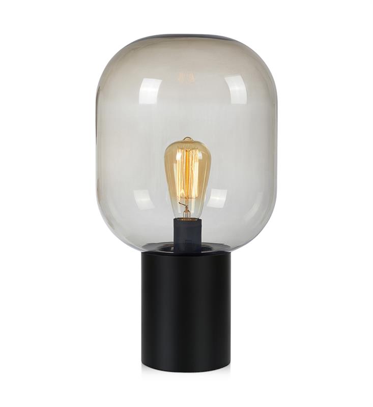 Markslöjd Brooklyn lampa stołowa 1x60W czarny/przydymiony 107481