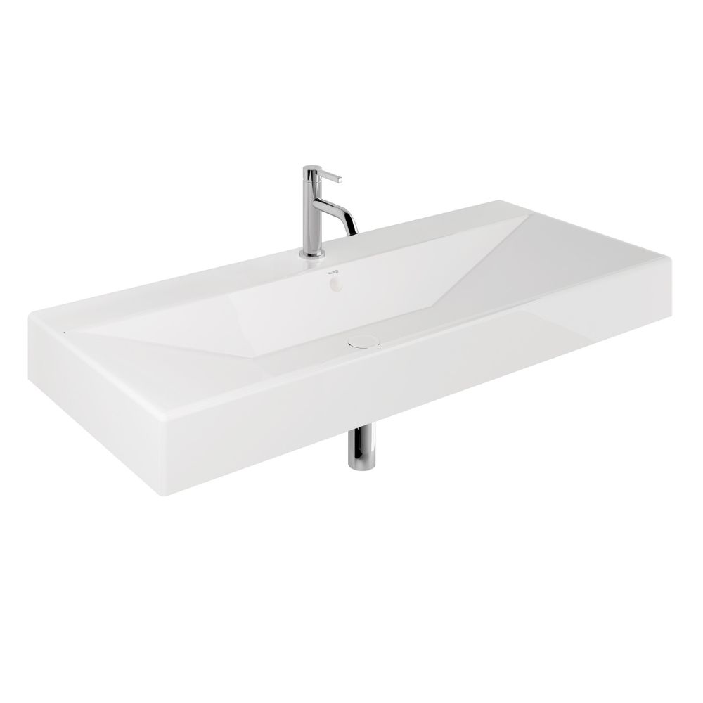 Kludi Resa umywalka z korkiem 121x50 cm prostokątna meblowa-nablatowa biała 59WW12143