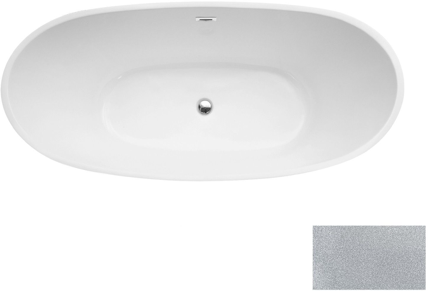 Besco Ayla Glam wanna wolnostojąca 170x80 cm biały połysk/srebrny/chrom #WAS-170-AYSR