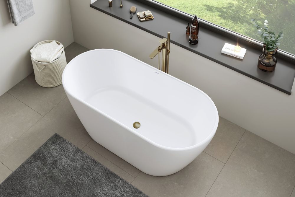 Duravit Wave bateria wannowo-prysznicowa wolnostojąca brąz szczotkowany WA5250000004