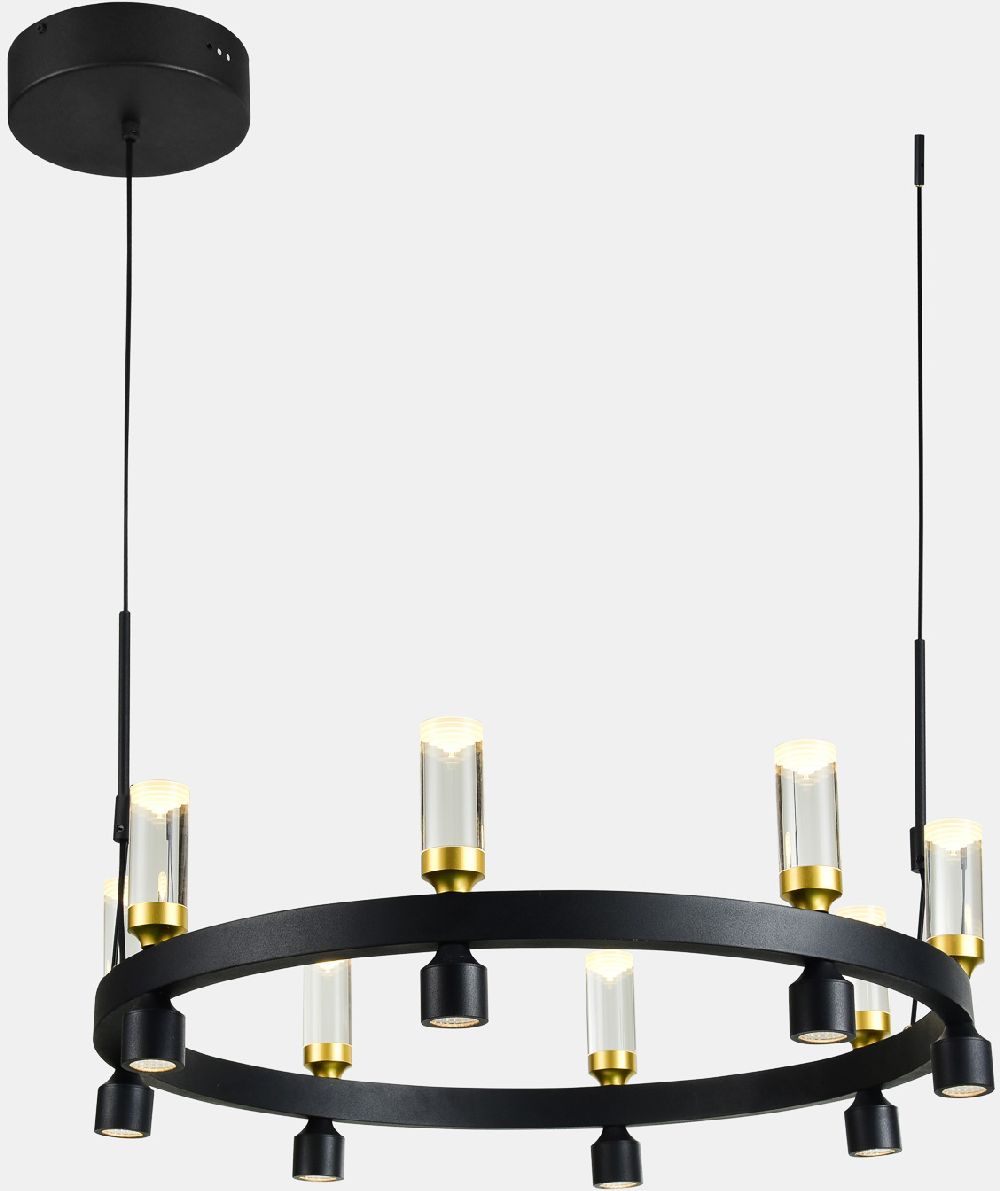 Italux Almelo lampa wisząca 8x38 W czarny mat PND-83812-16