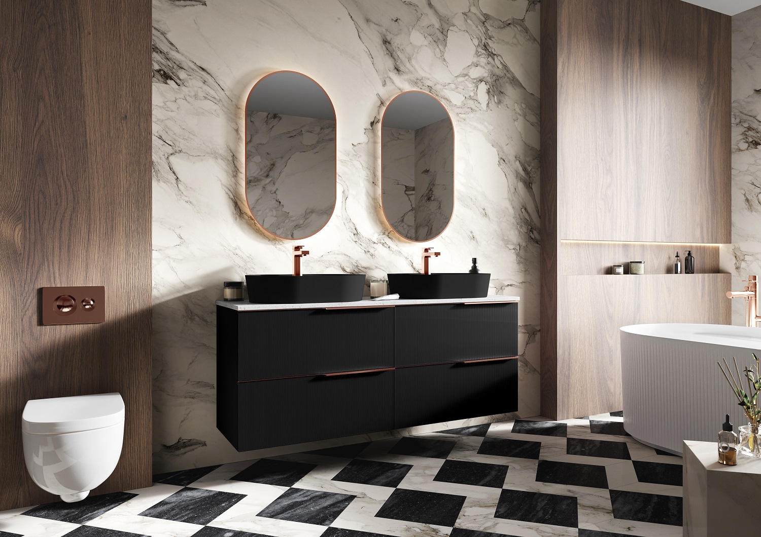 Elita Soho szafka 100x45,3x63,5 cm podumywalkowa wisząca black matt RE011004047160