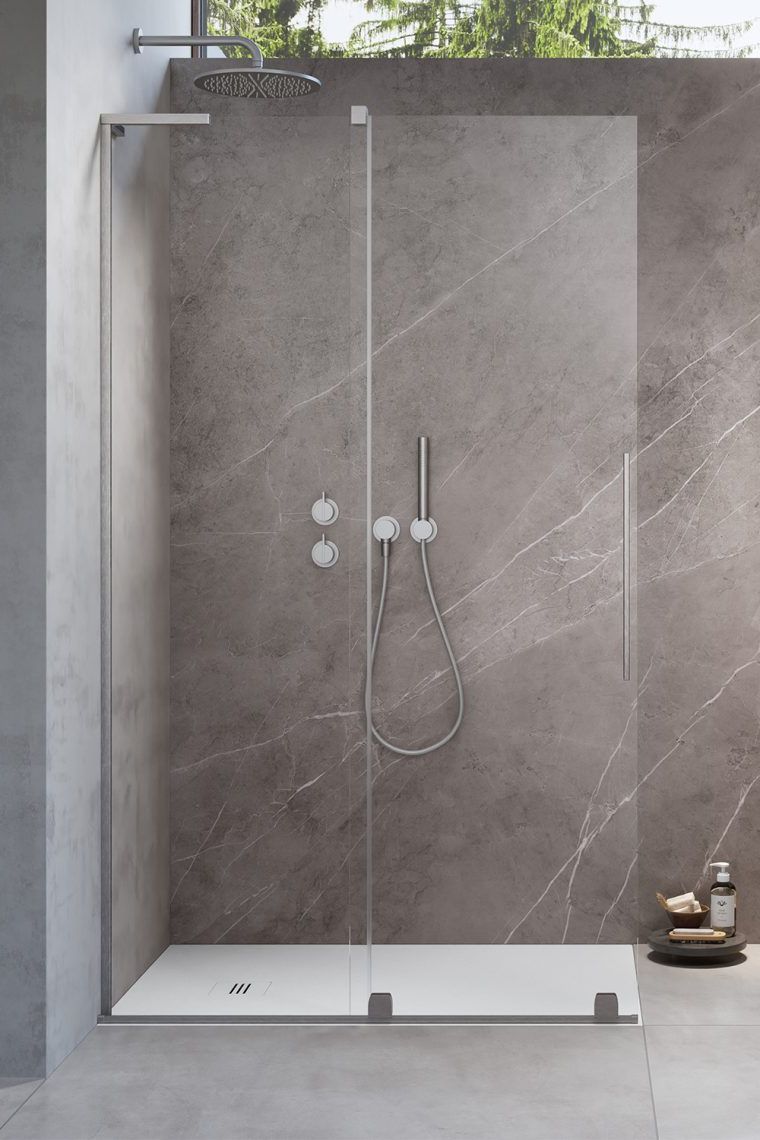 Radaway Furo SL Walk-In drzwi prysznicowe 48,8 cm lewe nikiel szczotkowany/szkło przezroczyste 10306488-91-01L