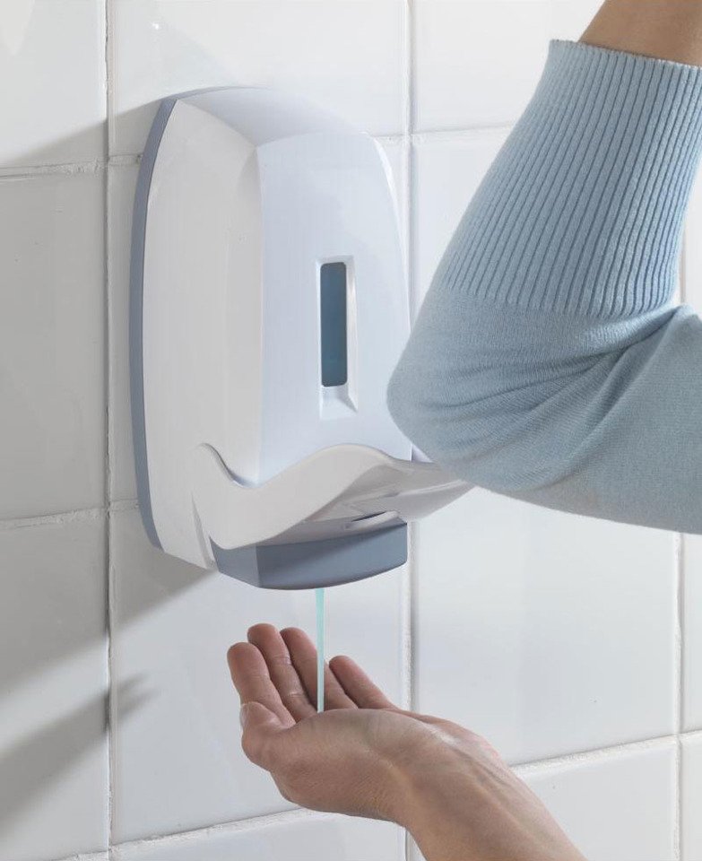 Wenko Assolo dozownik do płynu dezynfekcyjnego łokciowy 450 ml ścienny biały 18993100 - Wysyłka w 24h