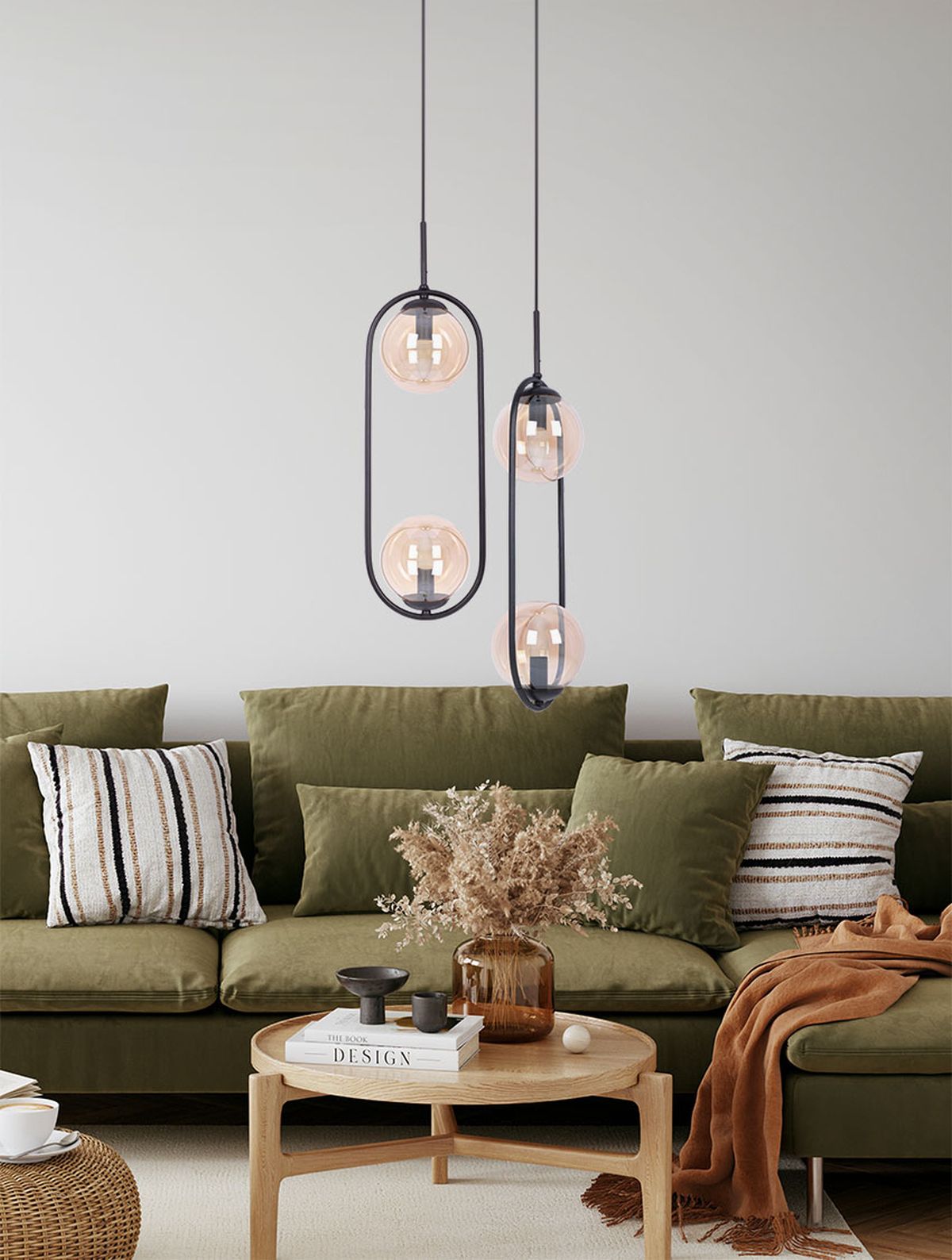 Kaja Venta lampa wisząca 2x40 W czarna-bursztynowa K-5121