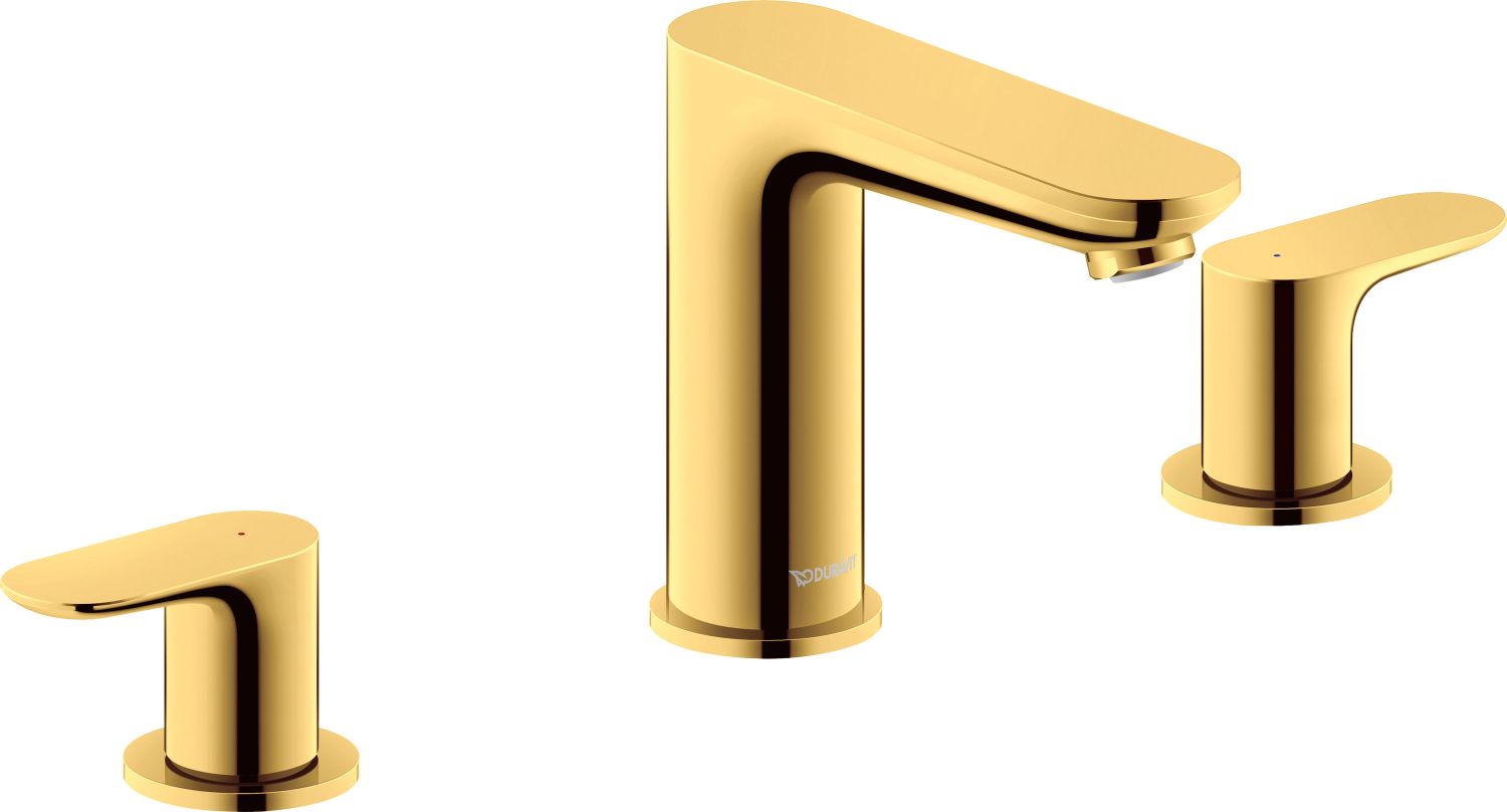 Duravit Wave bateria umywalkowa stojąca 3-otworowa złoto polerowane WA1060005034
