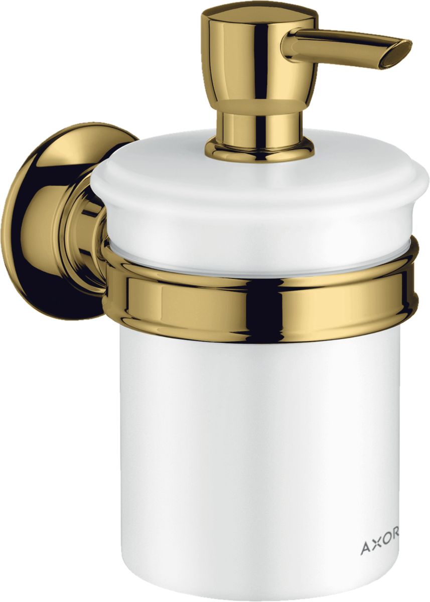 Axor Montreux dozownik do mydła 300 ml ścienny porcelana/złoty optyczny polerowany 42019990