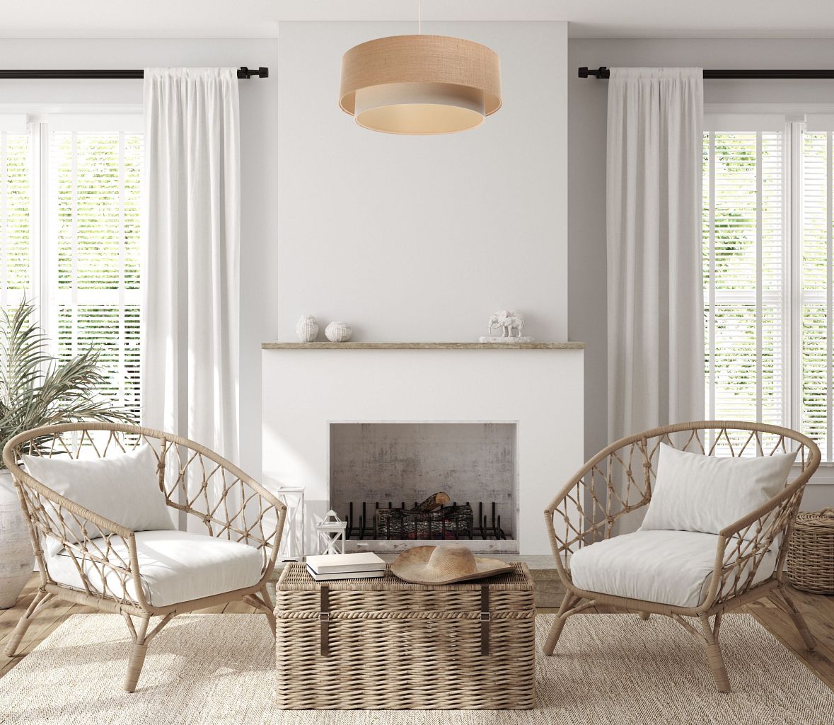 BPS Koncept Boho lampa wisząca 1x60W kremowy/beżowy 061-090-50