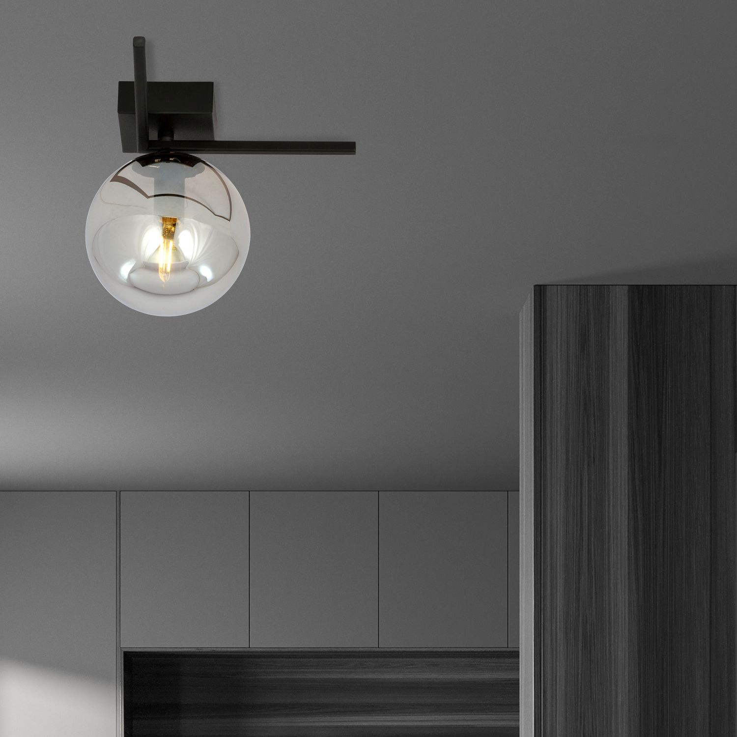 Emibig Imago lampa podsufitowa 1x10 W czarna-grafitowa 1131/1G