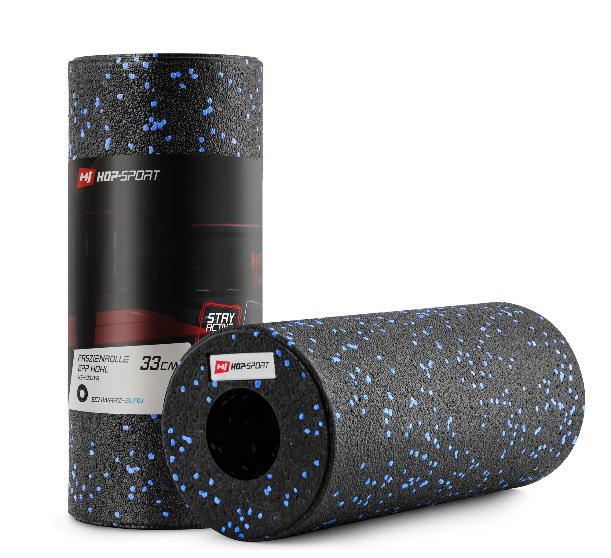 Wałek roller do masażu EPP pusty 33cm niebieski
