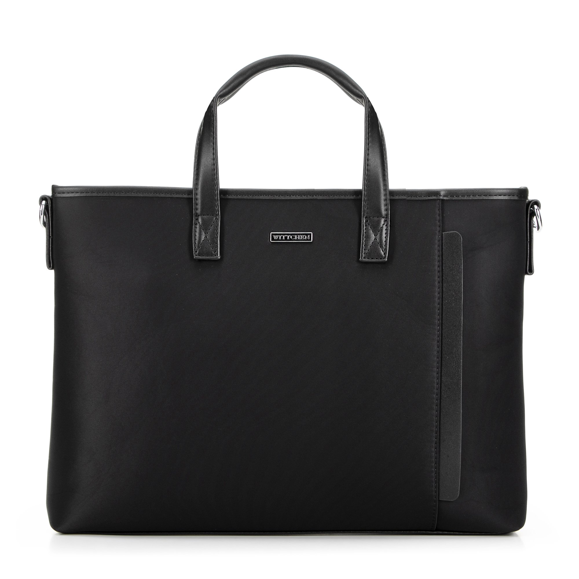 Męska torba na laptopa 13” z ozdobną wstawką czarna