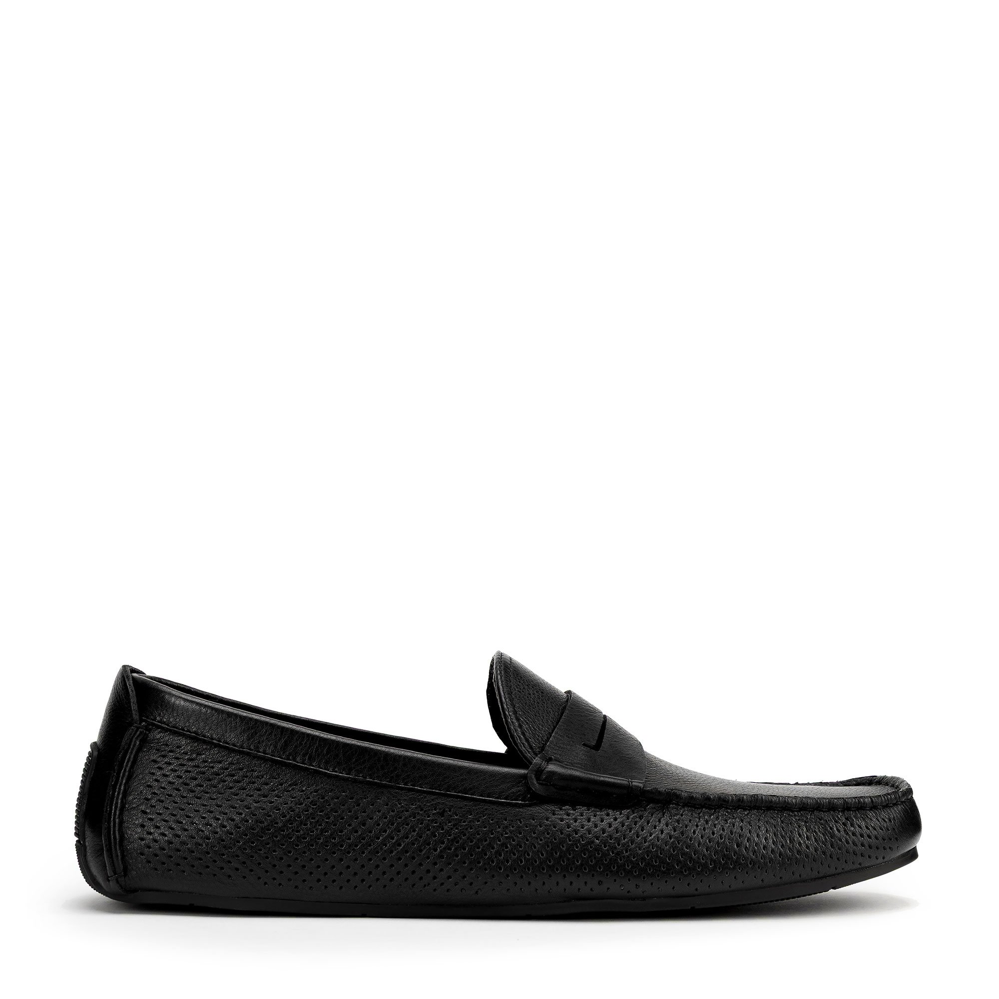 Męskie półbuty slip-on ze skóry czarne