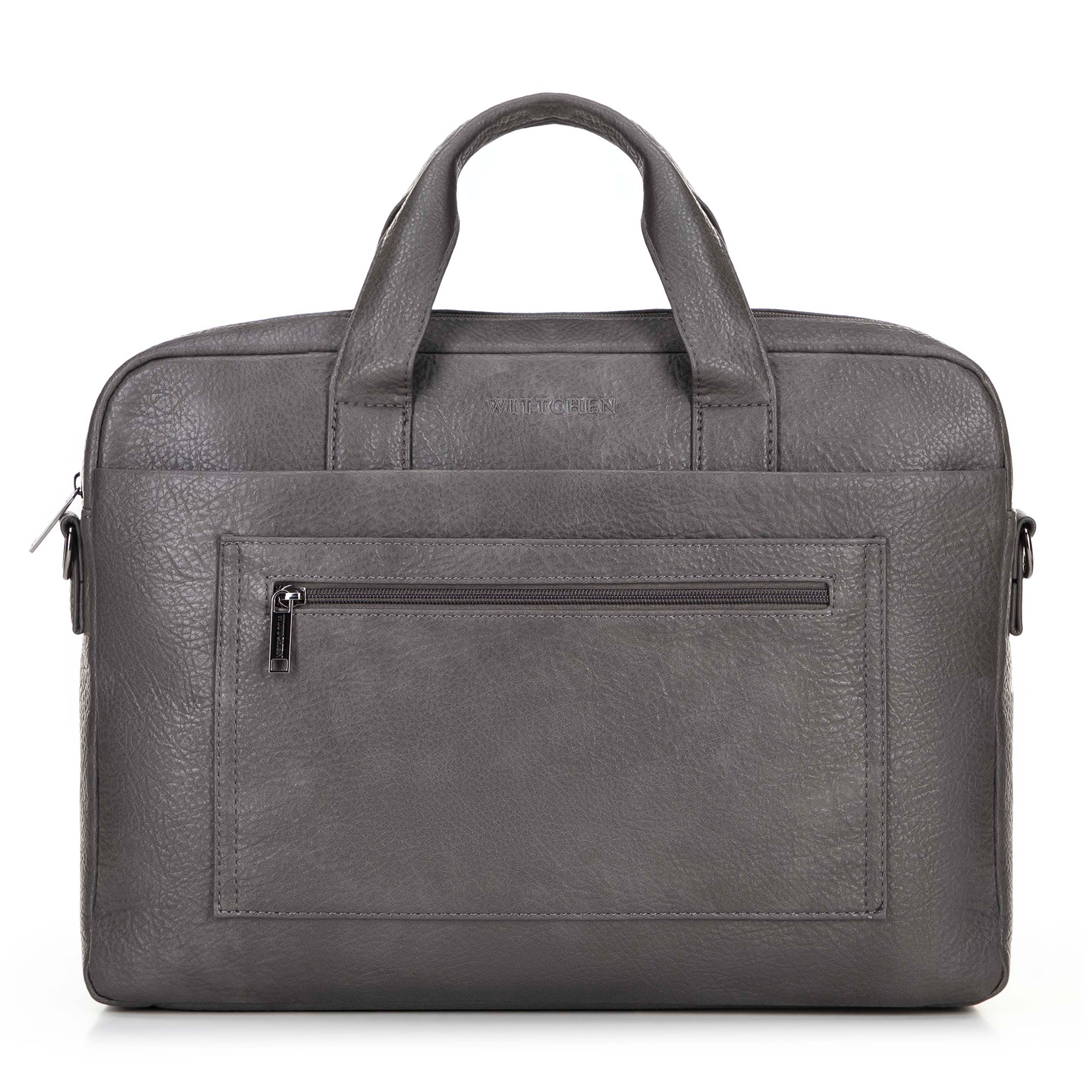 Torba na laptopa 17" z imitacji skóry szara