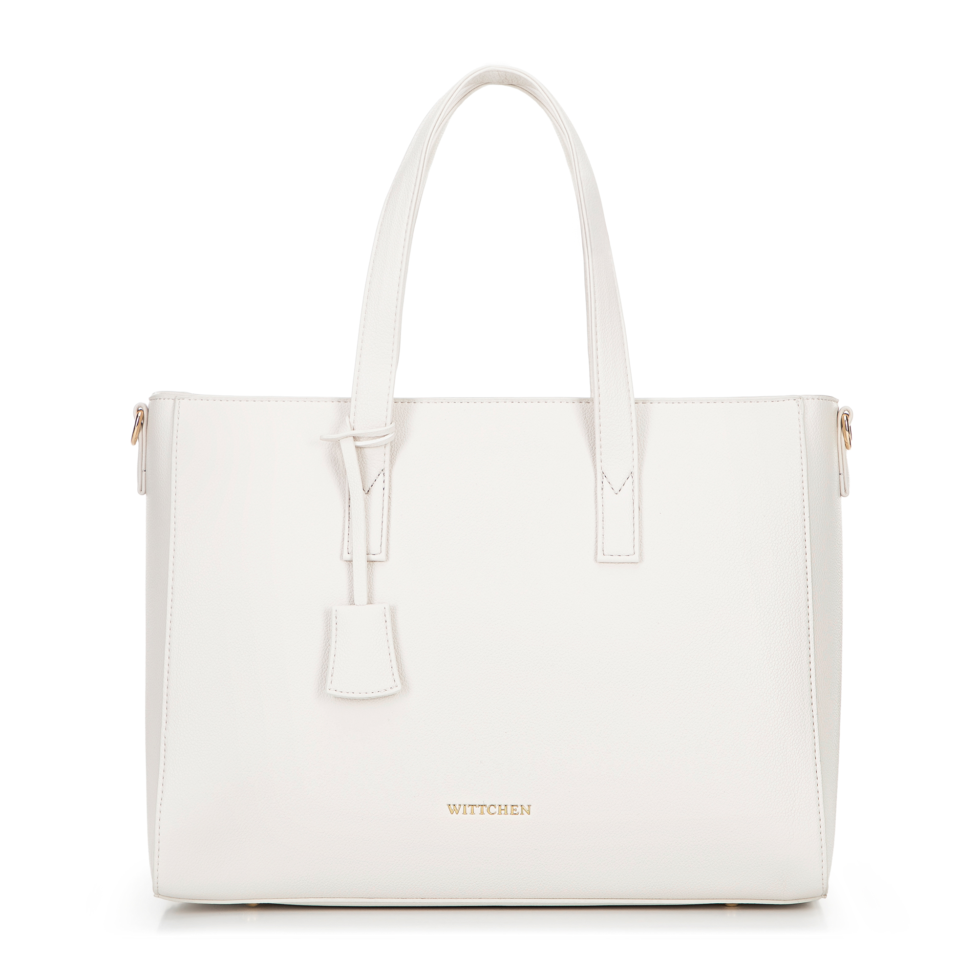 Damska torba na laptopa 16" z imitacji skóry kremowa