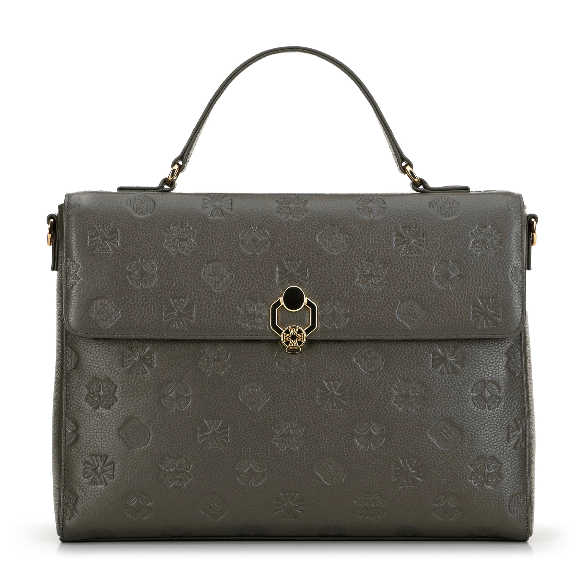 Skórzana torba na laptopa 14" w monogram taupe