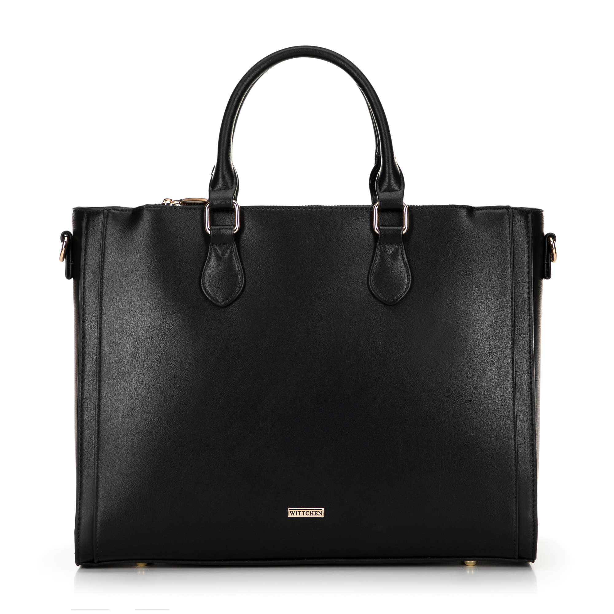 Damska torba na laptopa 14,5” z imitacji skóry czarna