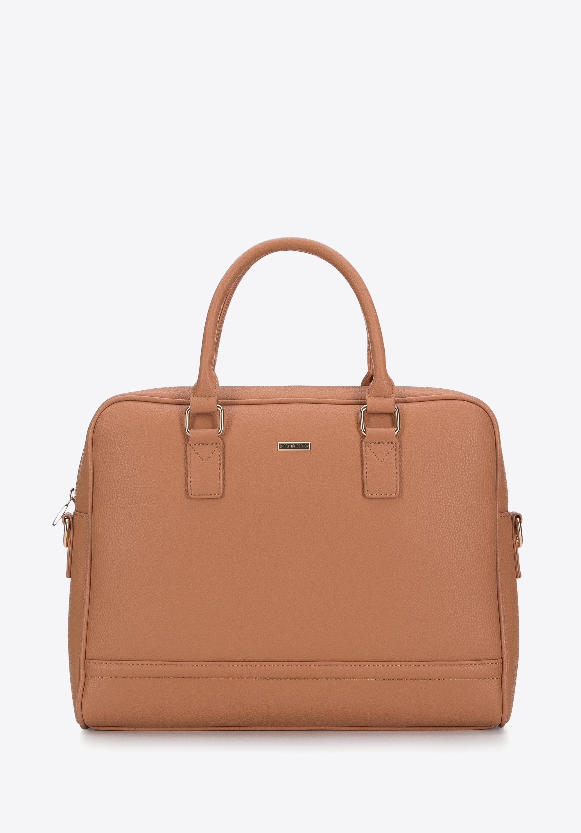 Damska torba na laptopa 11”/12” z ekoskóry klasyczna łososiowa