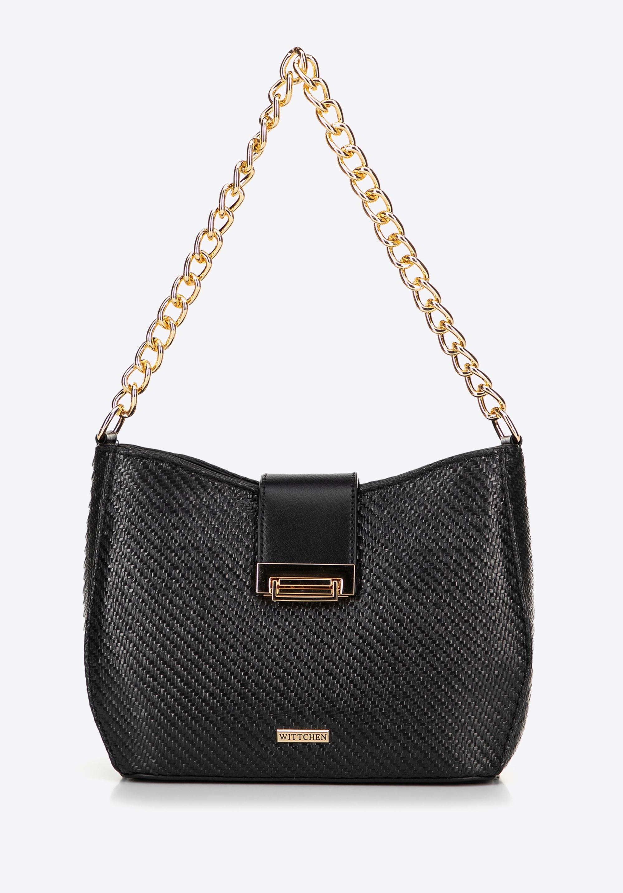 Damska torebka crossbody pleciona czarna