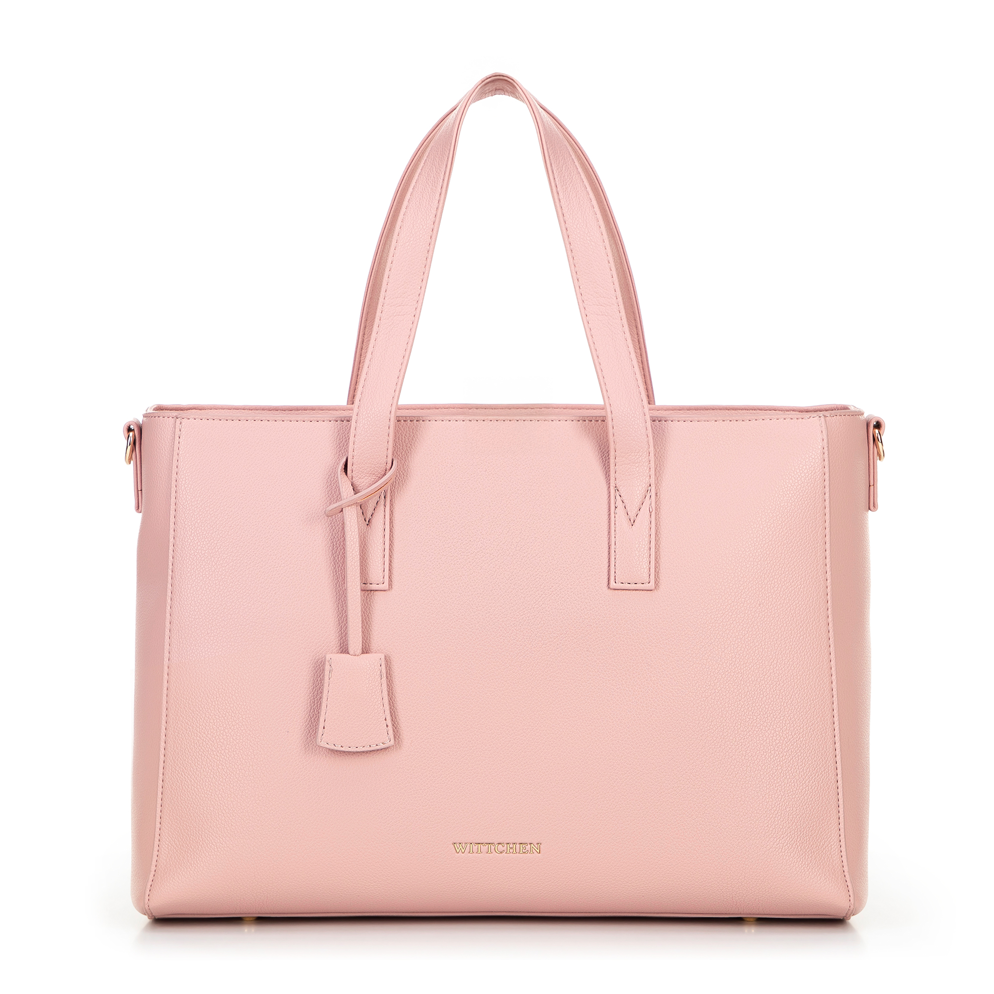 Damska torba na laptopa 16" z imitacji skóry różowa