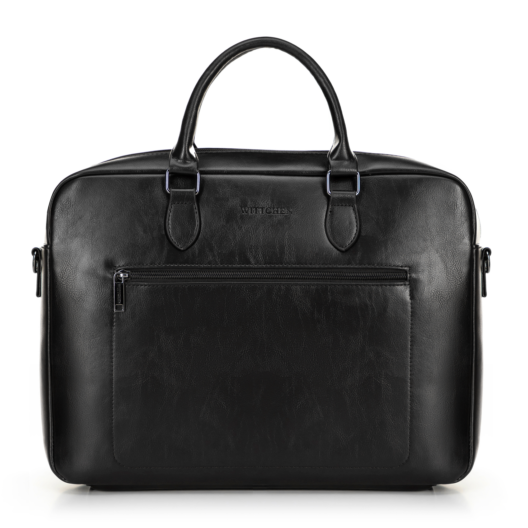 Męska torba na laptopa 16” z imitacji skóry czarna