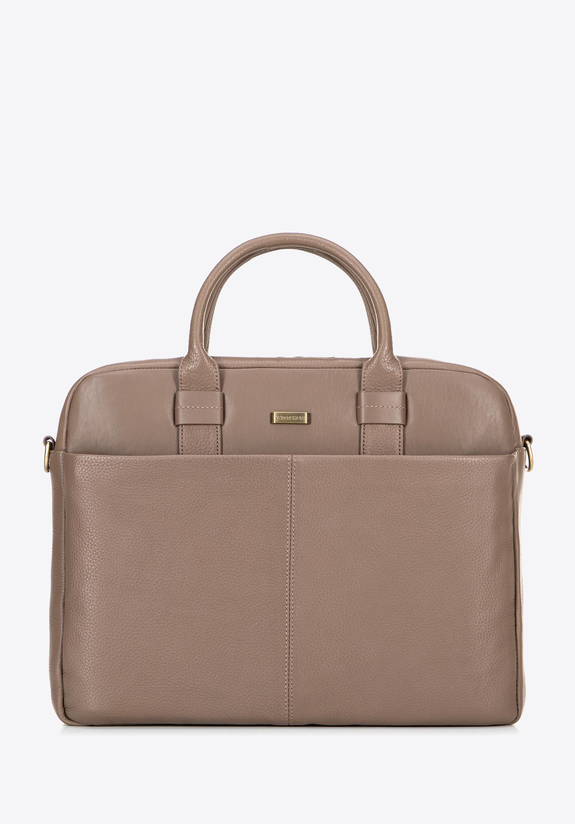 Skórzana torba na laptopa 16” taupe