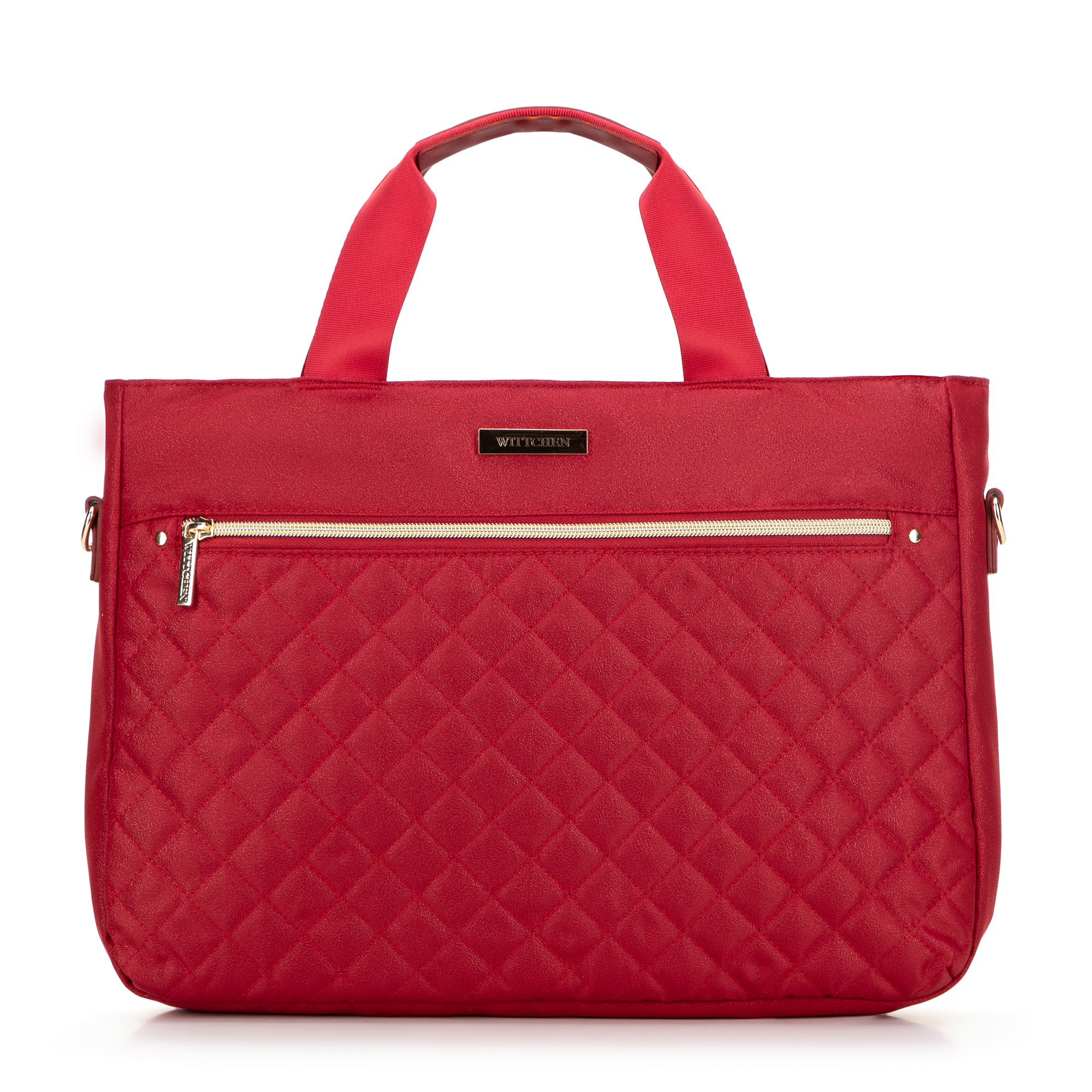 Torba na laptopa 14'' biznesowa z pikowaniem wiśniowa