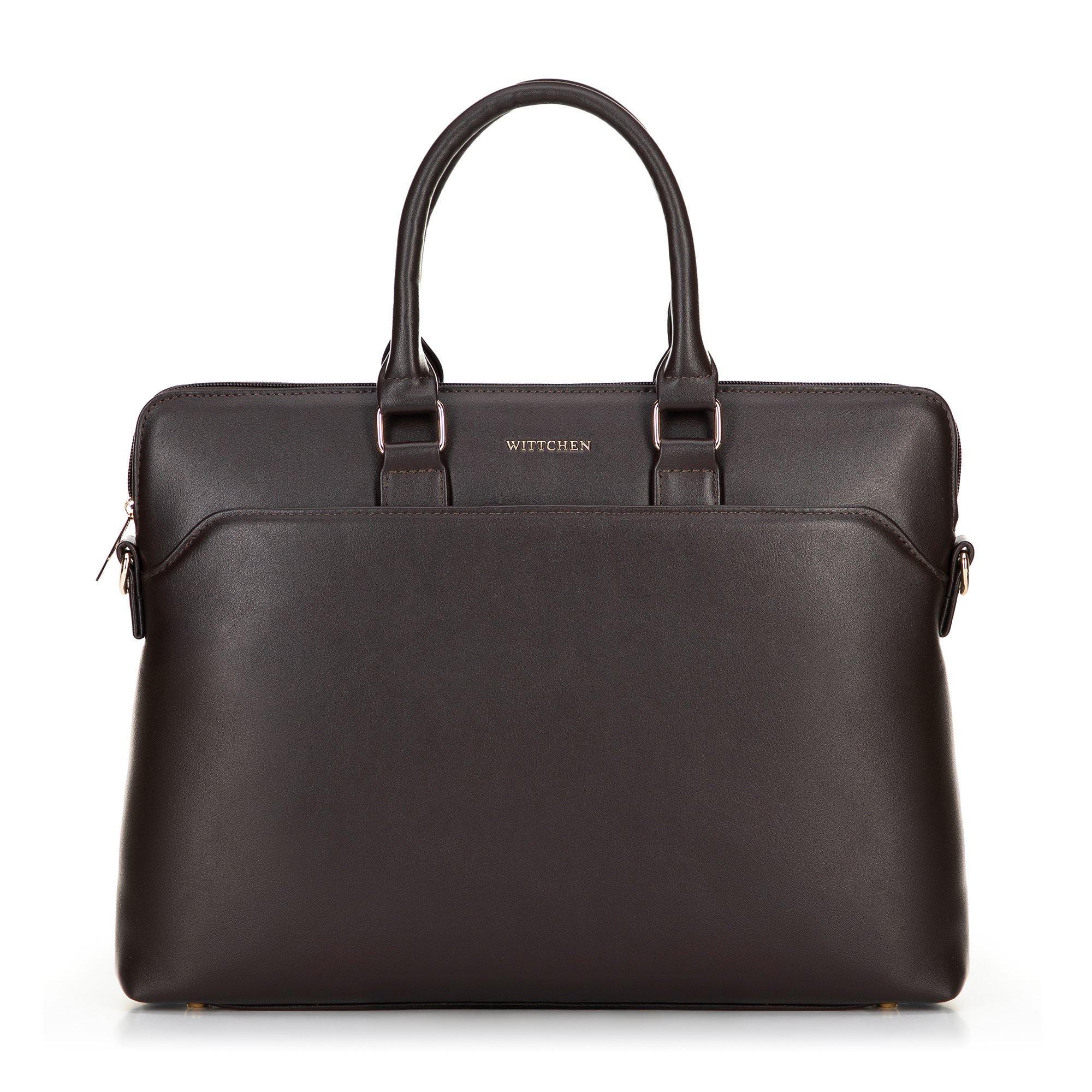 Torba na laptopa 16” z imitacji skóry ciemny brąz