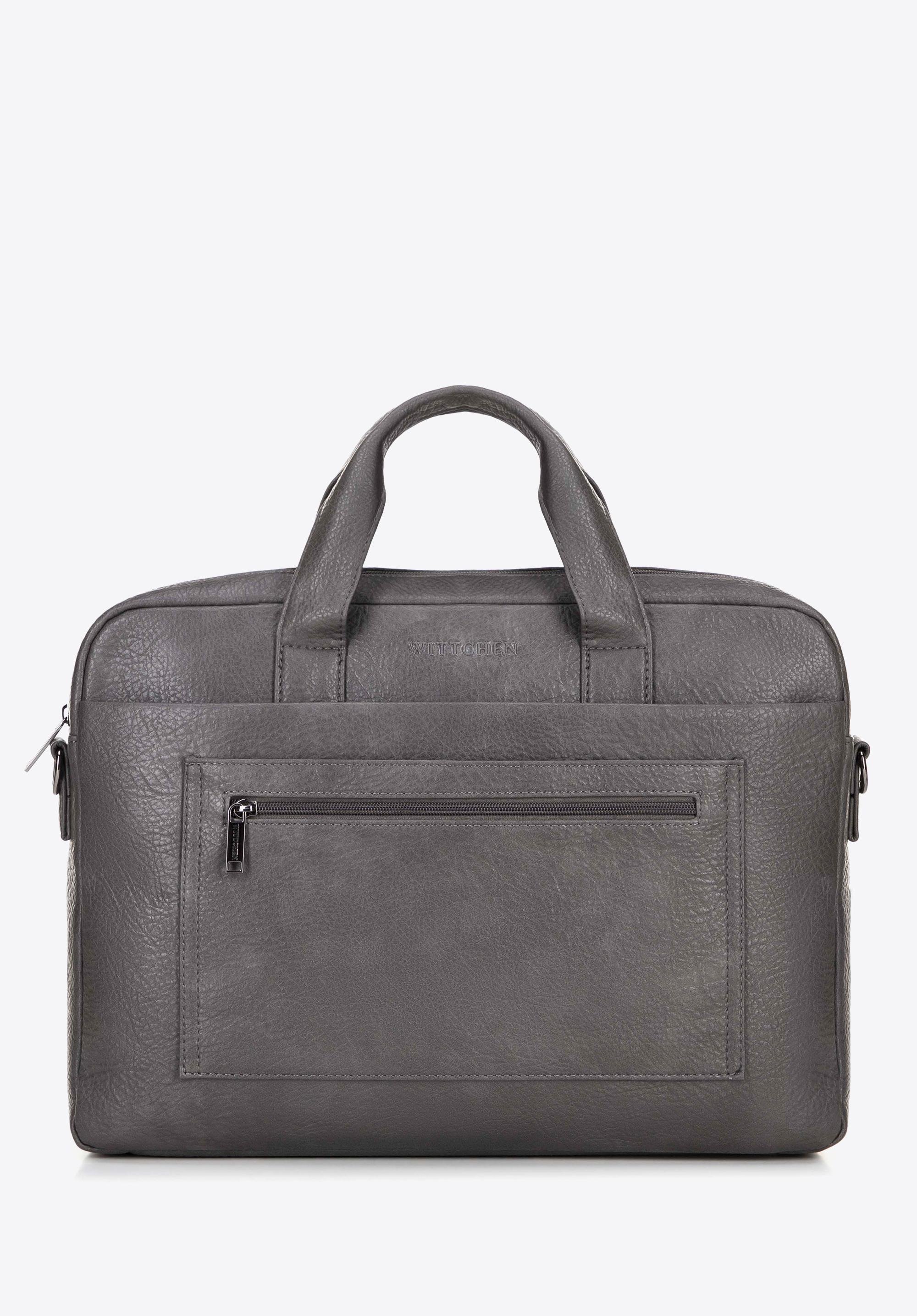 Torba na laptopa 17" z imitacji skóry szara