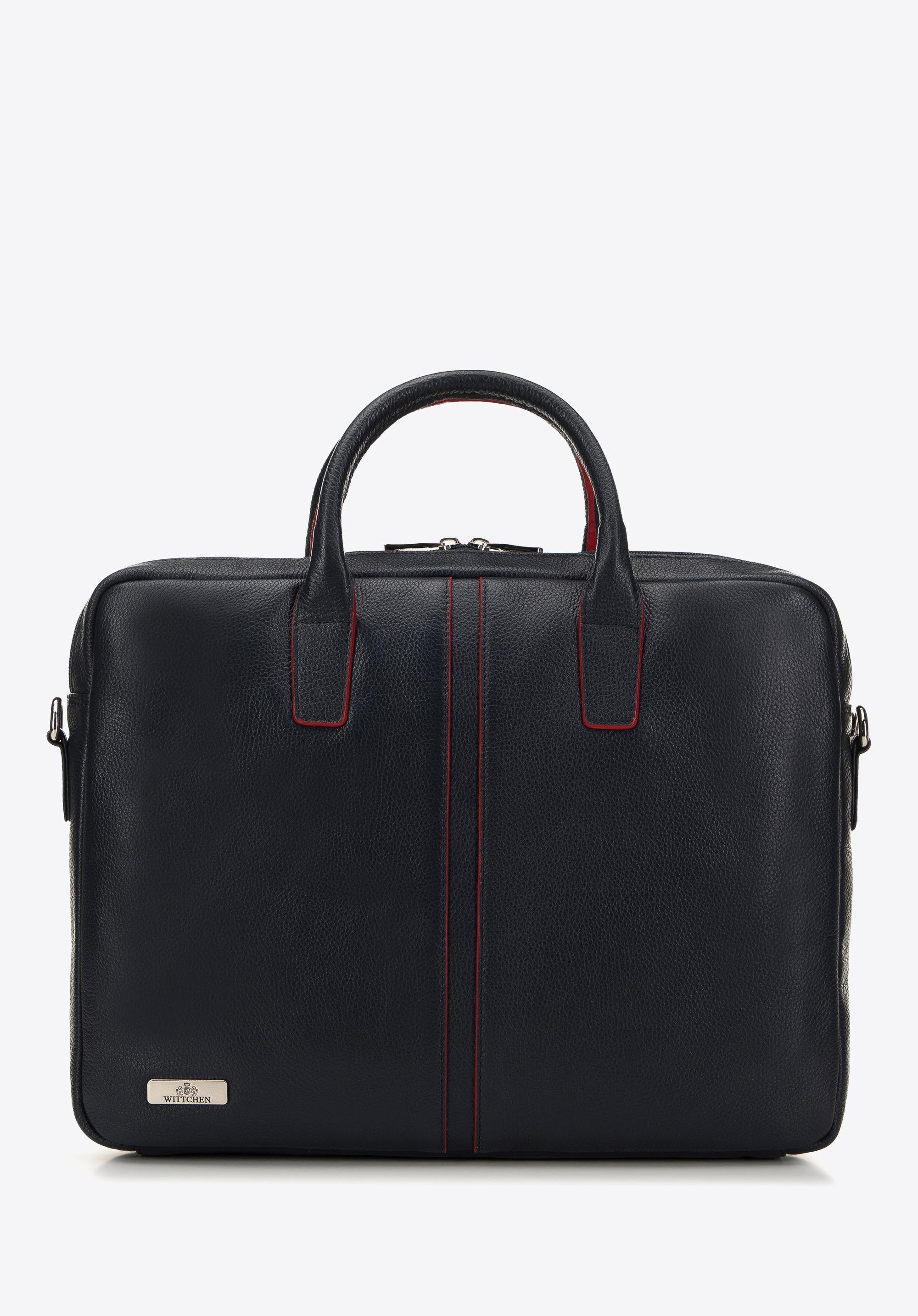 Torba na laptopa 11’’/12’’ skórzana z przeszyciem na środku