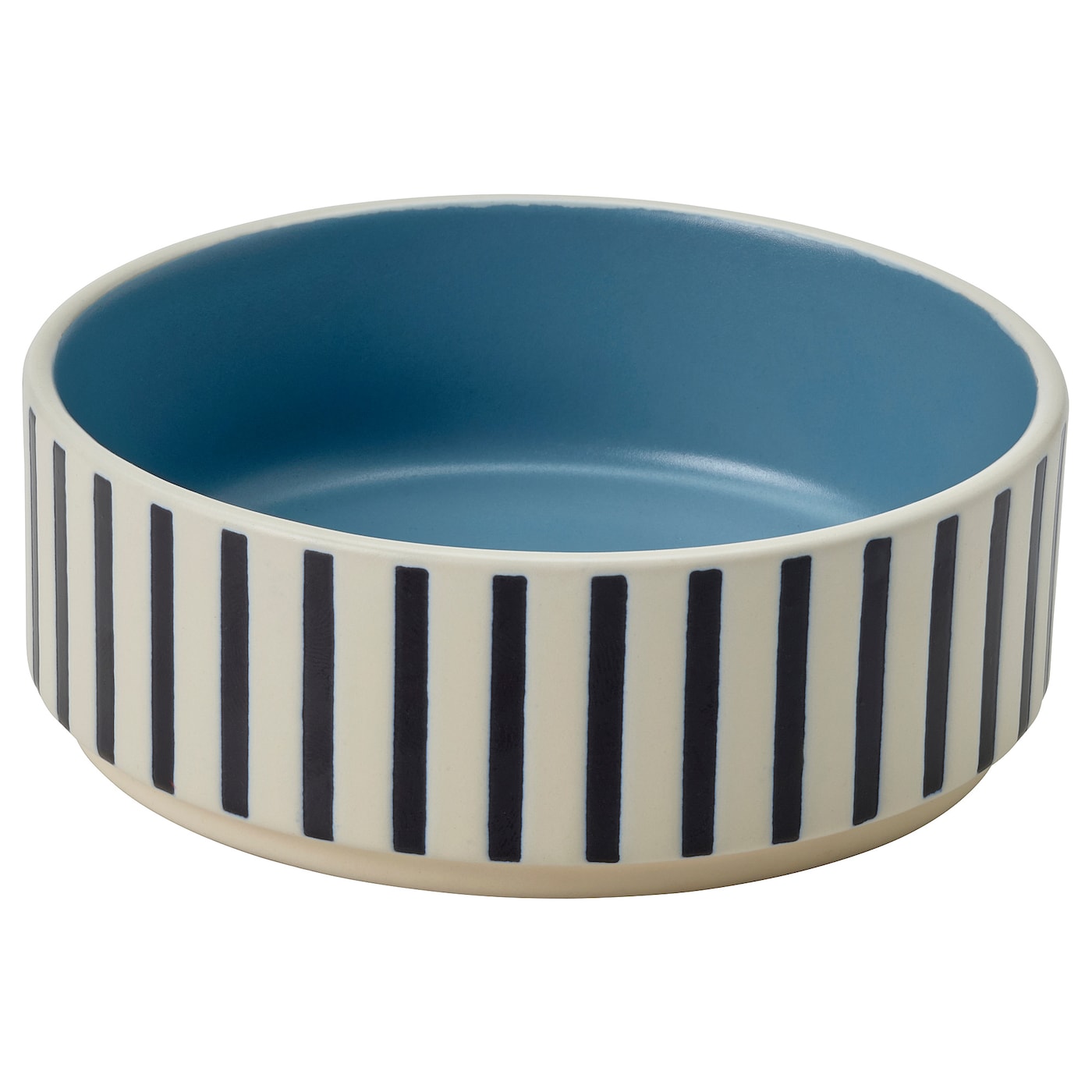 IKEA UTSÅDD miska dla zwierząt, wzór w paski czarnoniebieski/szaroniebieski, 11 cm
