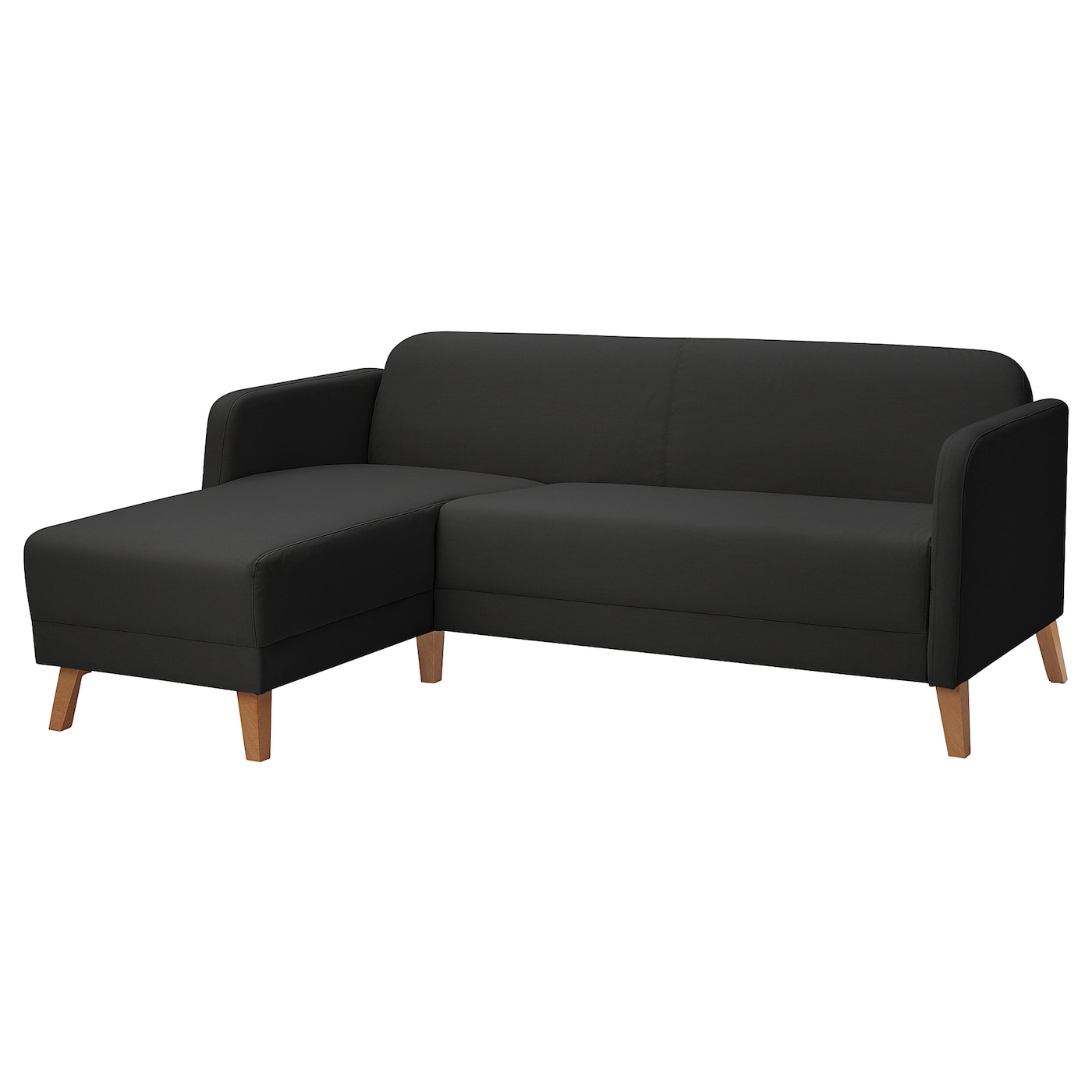IKEA LINANÄS sofa 3-osobowa, z szezlongiem/Vissle ciemnoszary, Głębokość: 80.5 cm