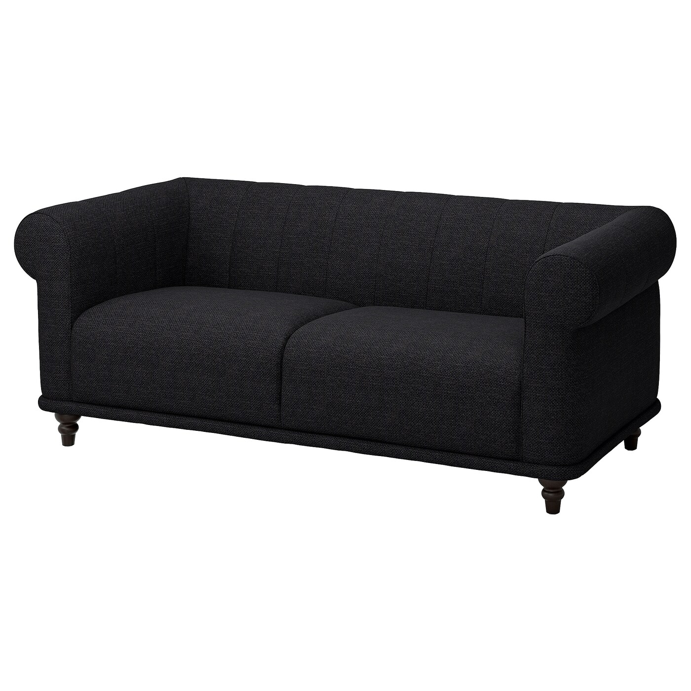 IKEA VISKAFORS sofa 2-osobowa, Lejde antracyt/brązowy, Podłokietnik szerokość: 22 cm