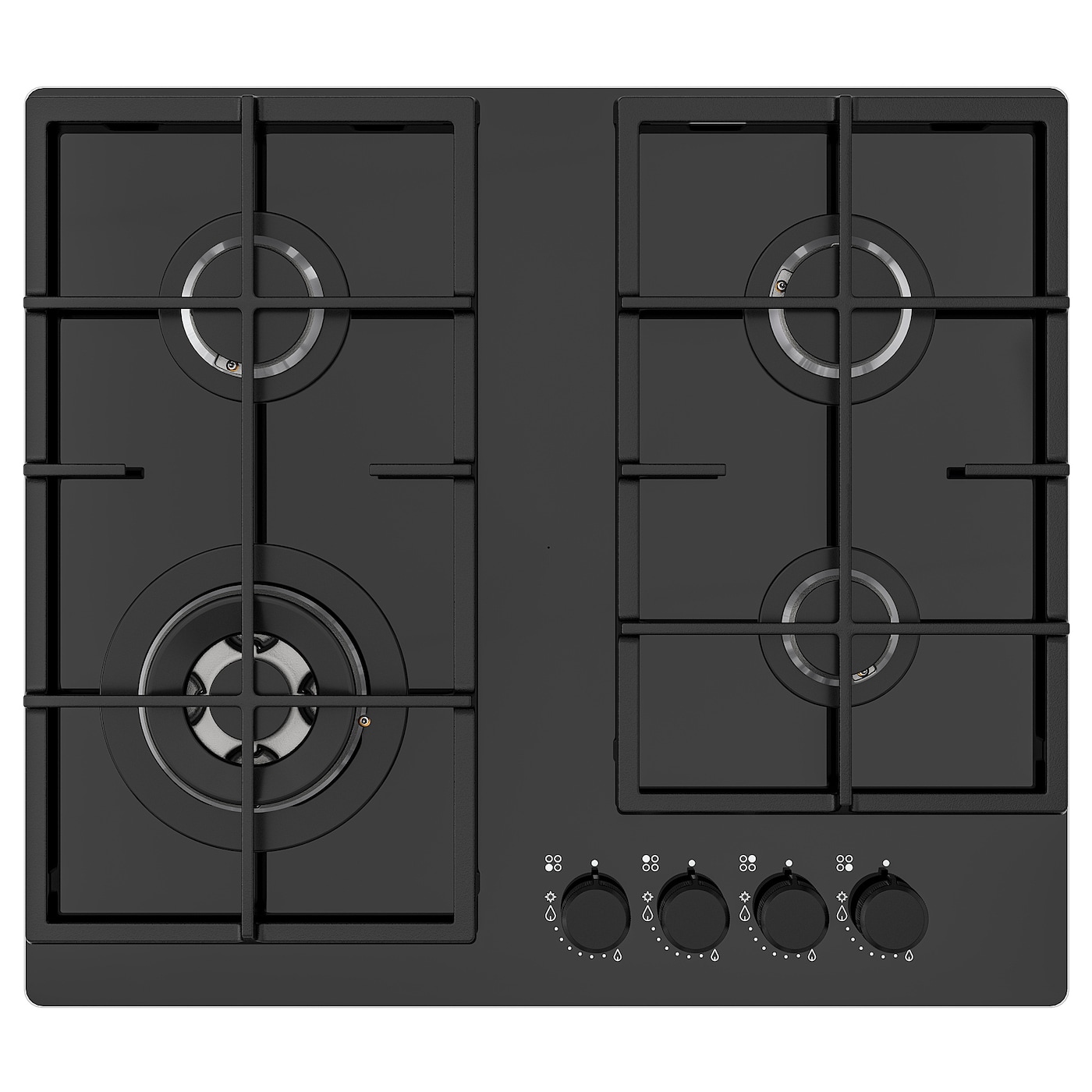 IKEA VASASTAN płyta gazowa, IKEA 500 szkło/czarny, 59 cm