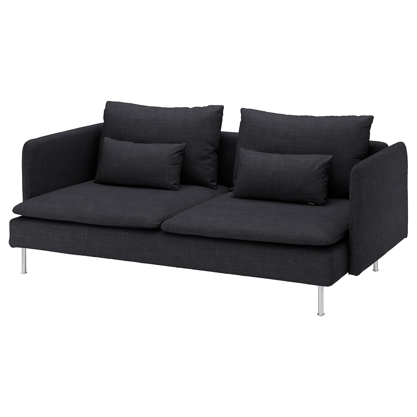 IKEA SÖDERHAMN sofa 3-osobowa, Hillared antracyt, Wysokość z poduchami oparcia: 83 cm