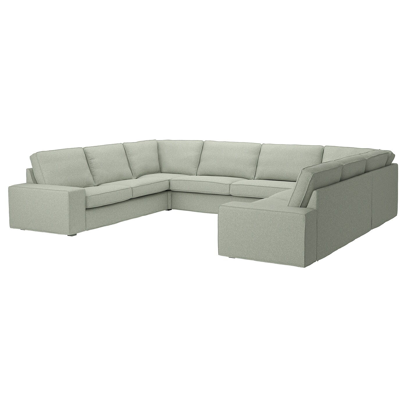 IKEA KIVIK sofa w kształcie lit U, 7-osobowa, Gunnared jasnozielony, Szerokość: 328 cm