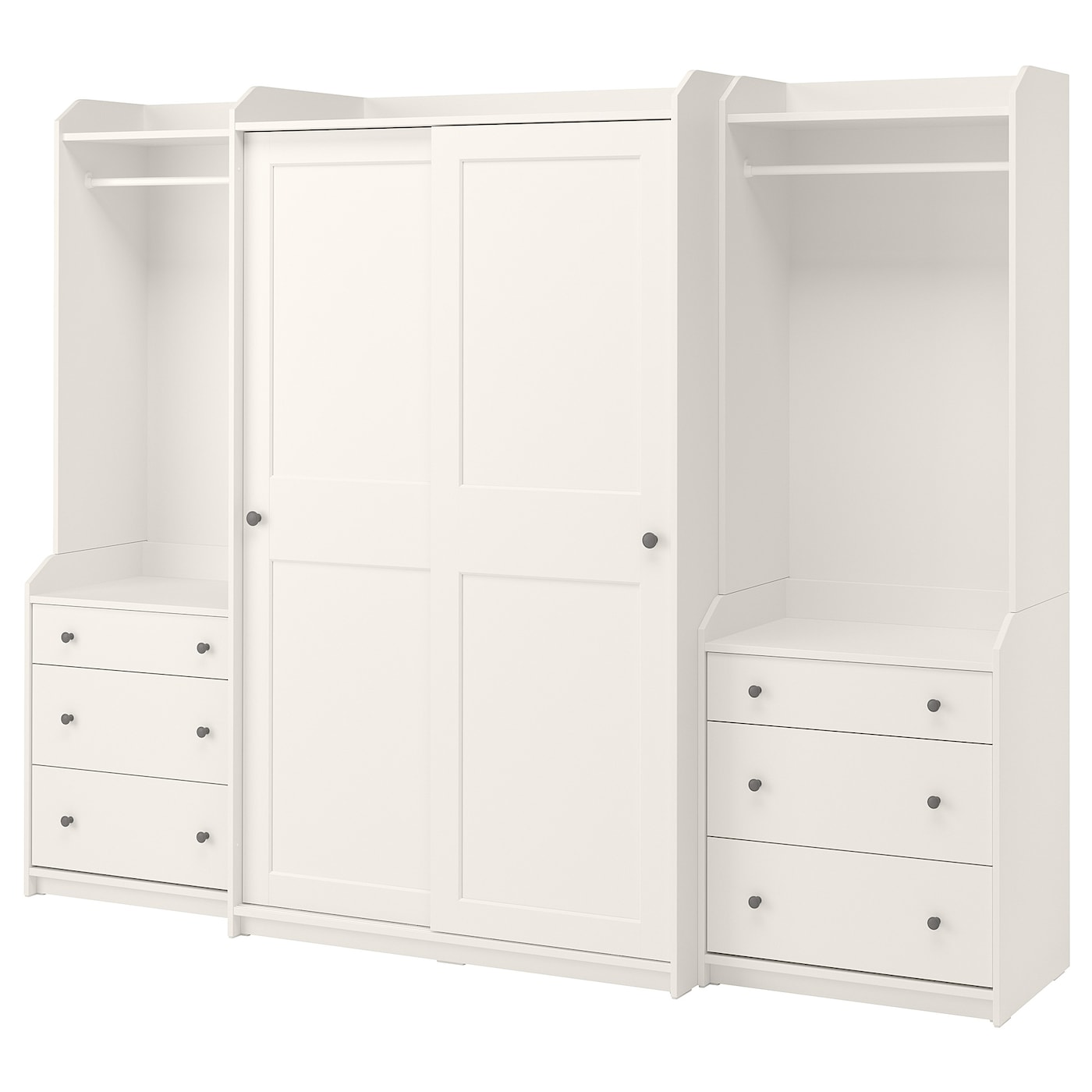 IKEA HAUGA kombinacja szafy, biały, 258x55x199 cm