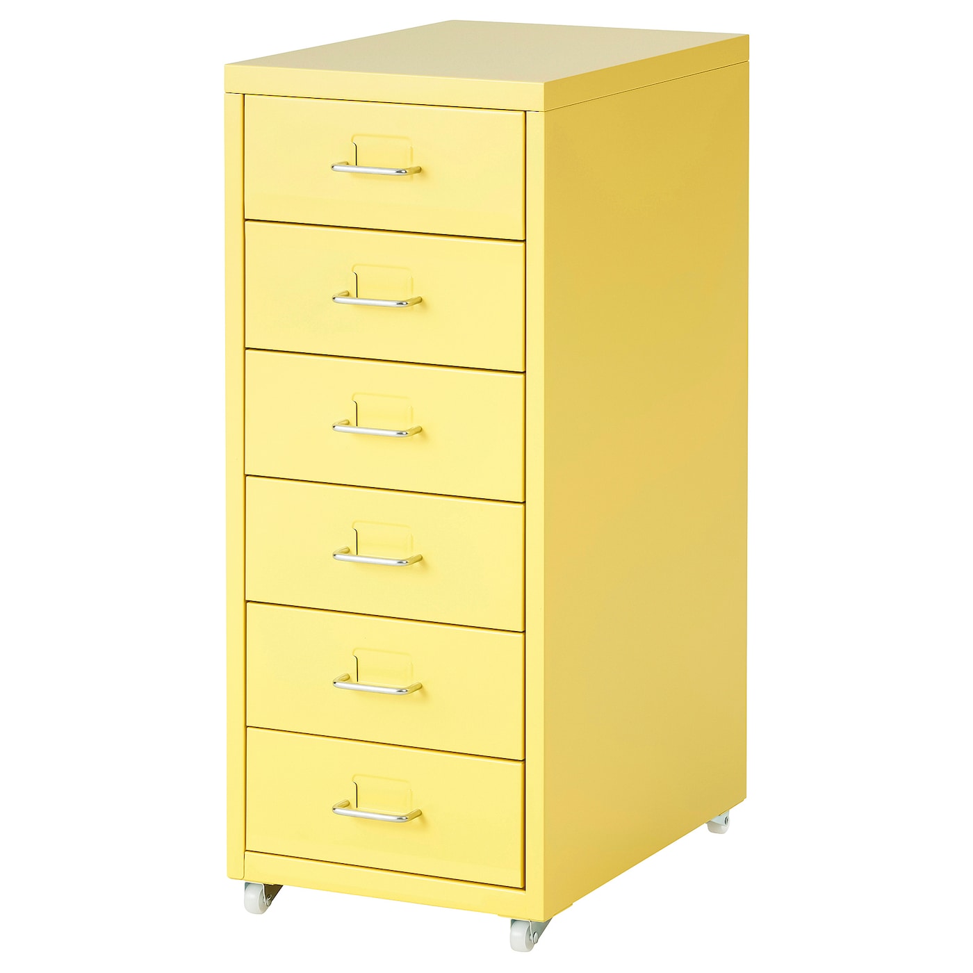 IKEA HELMER komoda na kółkach, żółty, 28x69 cm